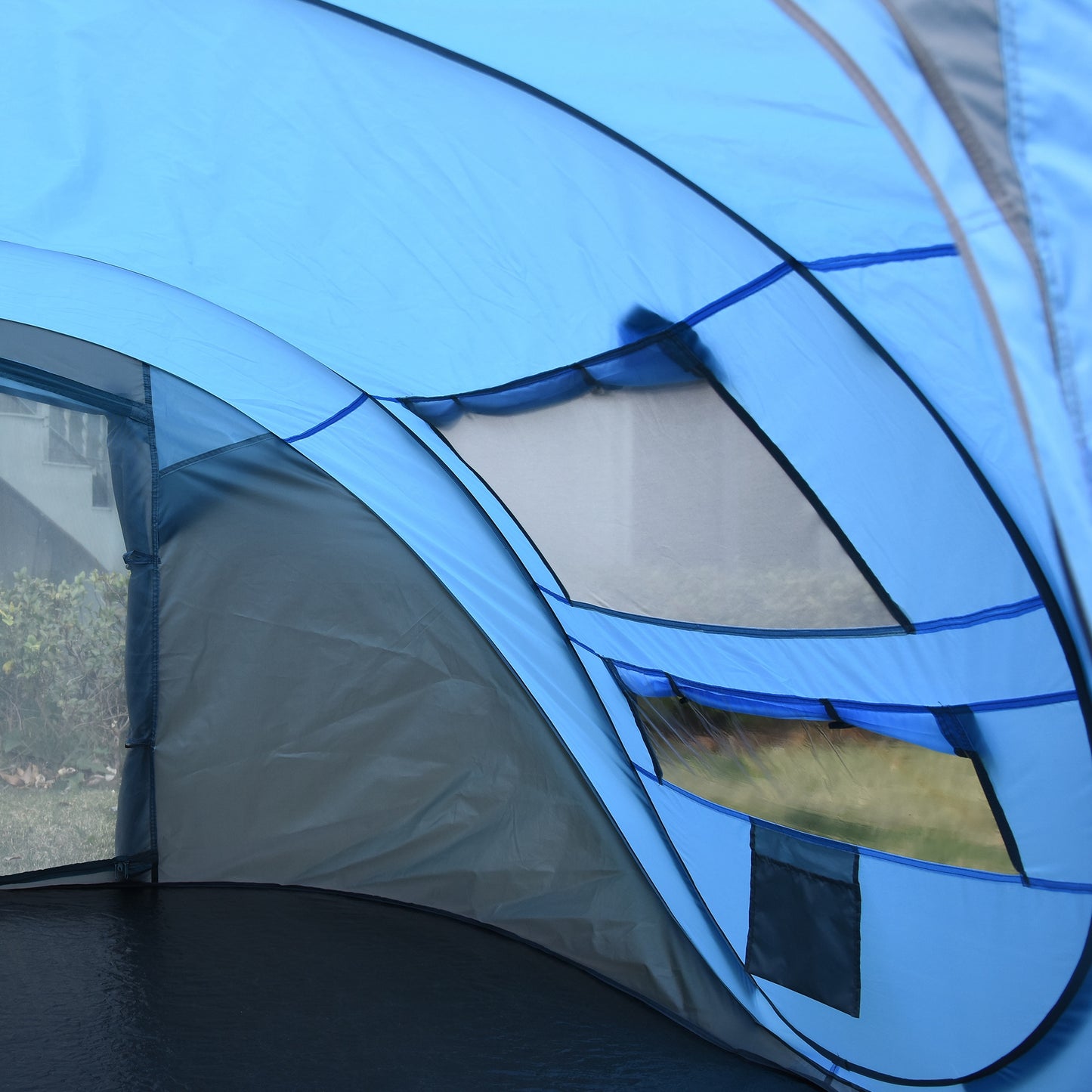 Outsunny 4-5 Person Pop-up Camping Tent Family Tent w/ 2 Mesh Windows & PVC Windows Portable Carry Bag for Outdoor Trip