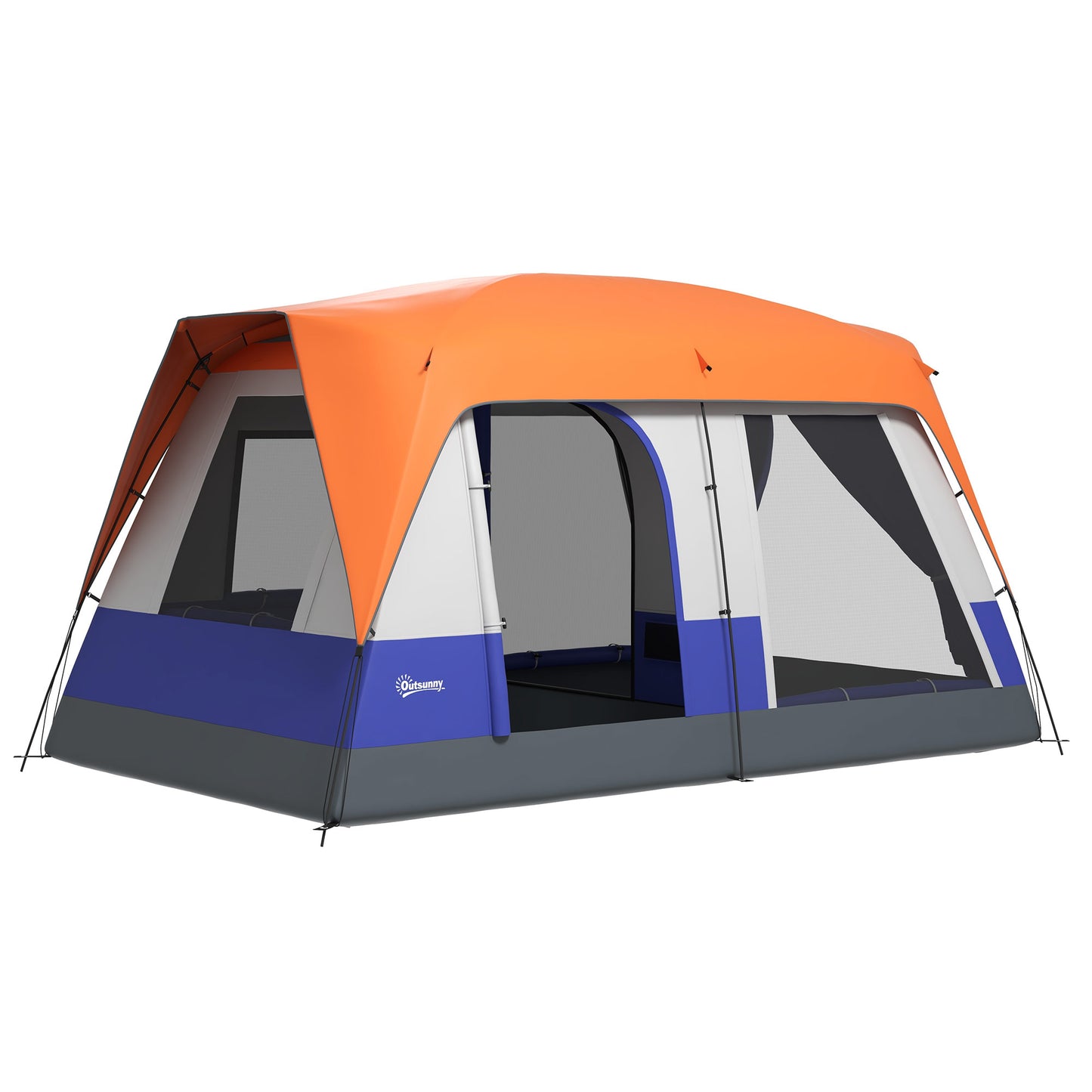 Outsunny Six-Man Camping Tent, with Small Rainfly and Accessories