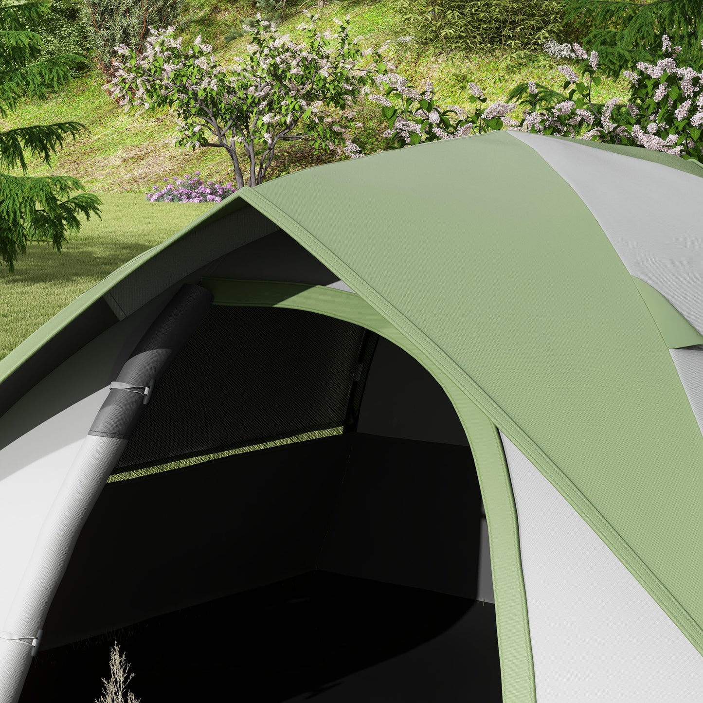 Outsunny Two Man Single Room Dome Tent, with Accessories