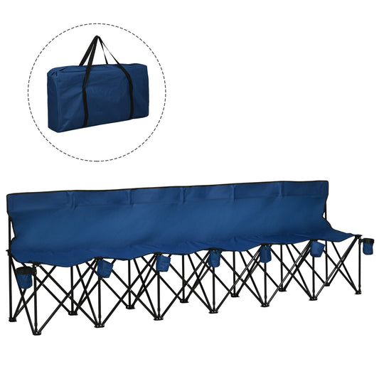 Outsunny 6 Seater Folding Camping Chair with Cup Holder & Carry Bag