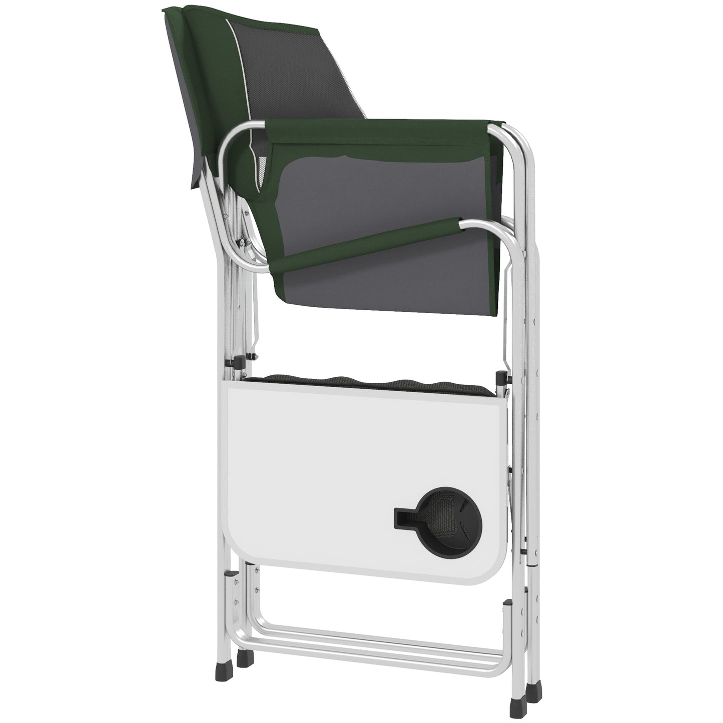 Outsunny Folding Aluminium Camping Chair, with Cooler Bag Table