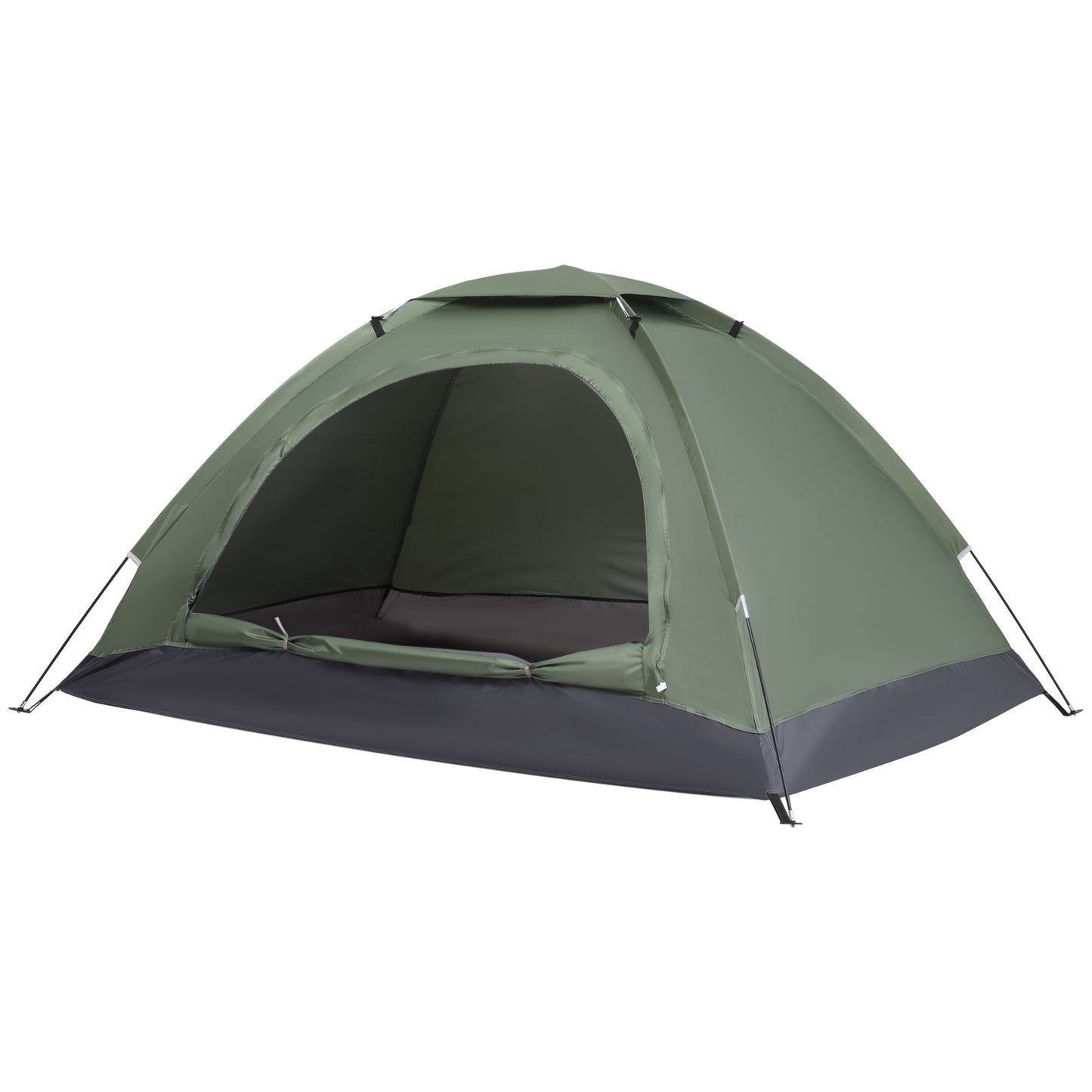 Outsunny 2 Person Camping Tent, Camouflage Tent with Zipped Doors, Storage Pocket, Portable Handy Bag