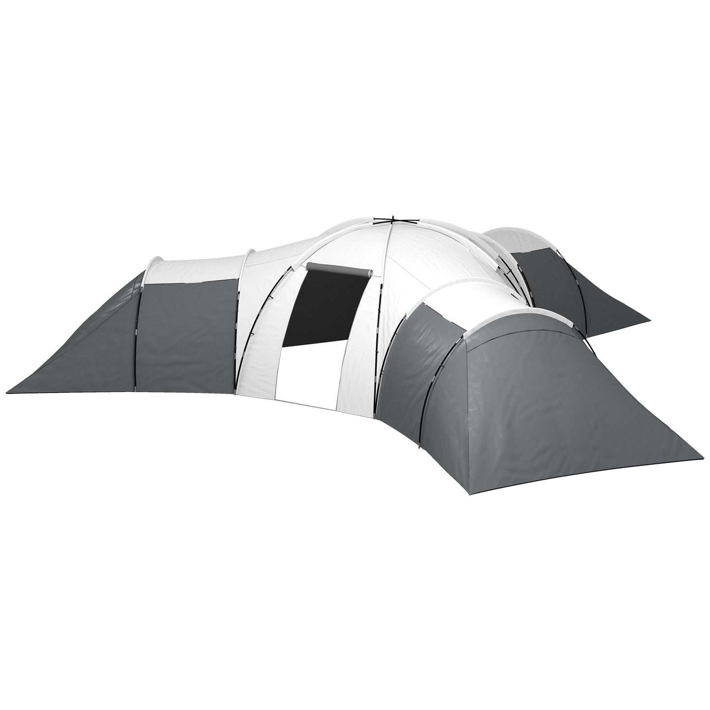 Outsunny 6-9 Man Tent with Bedrooms and Living Room, Accessories Included