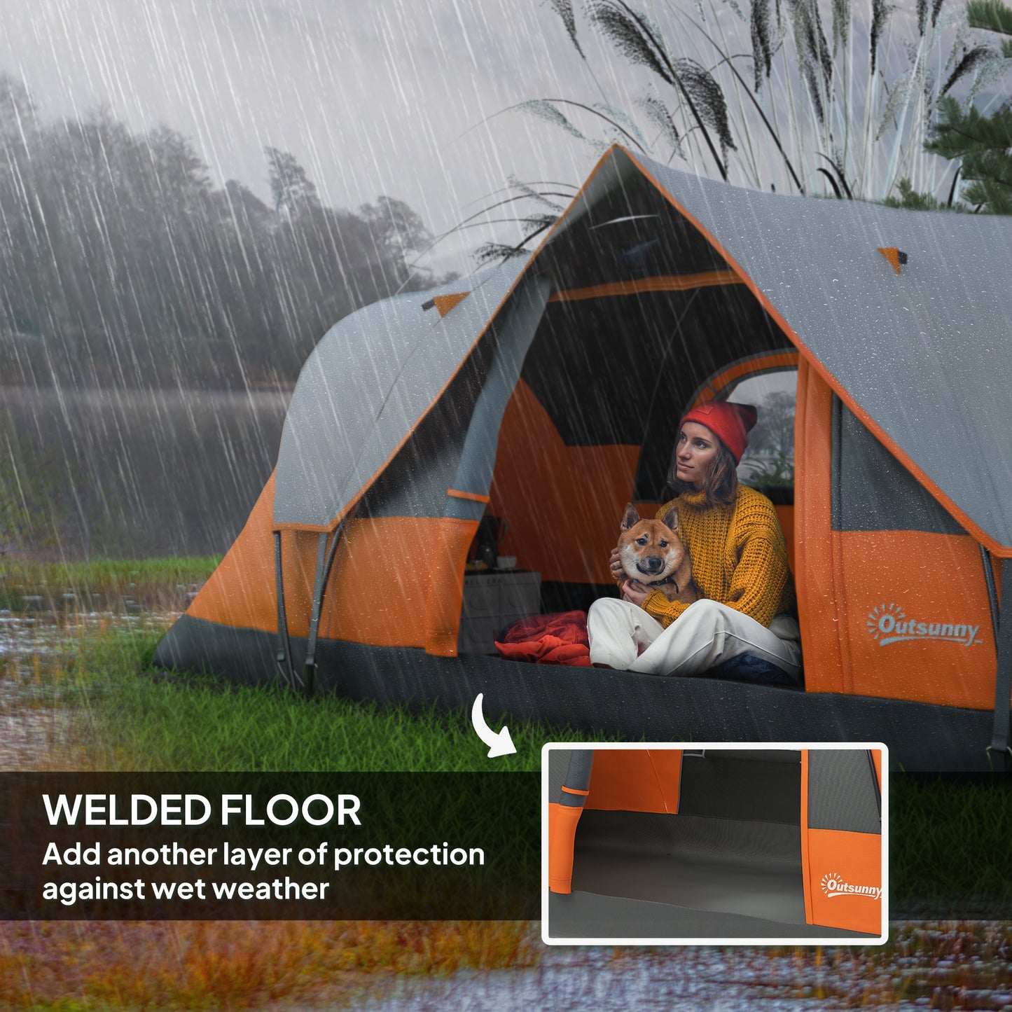Outsunny 5-6 Man Dome Camping Tent
