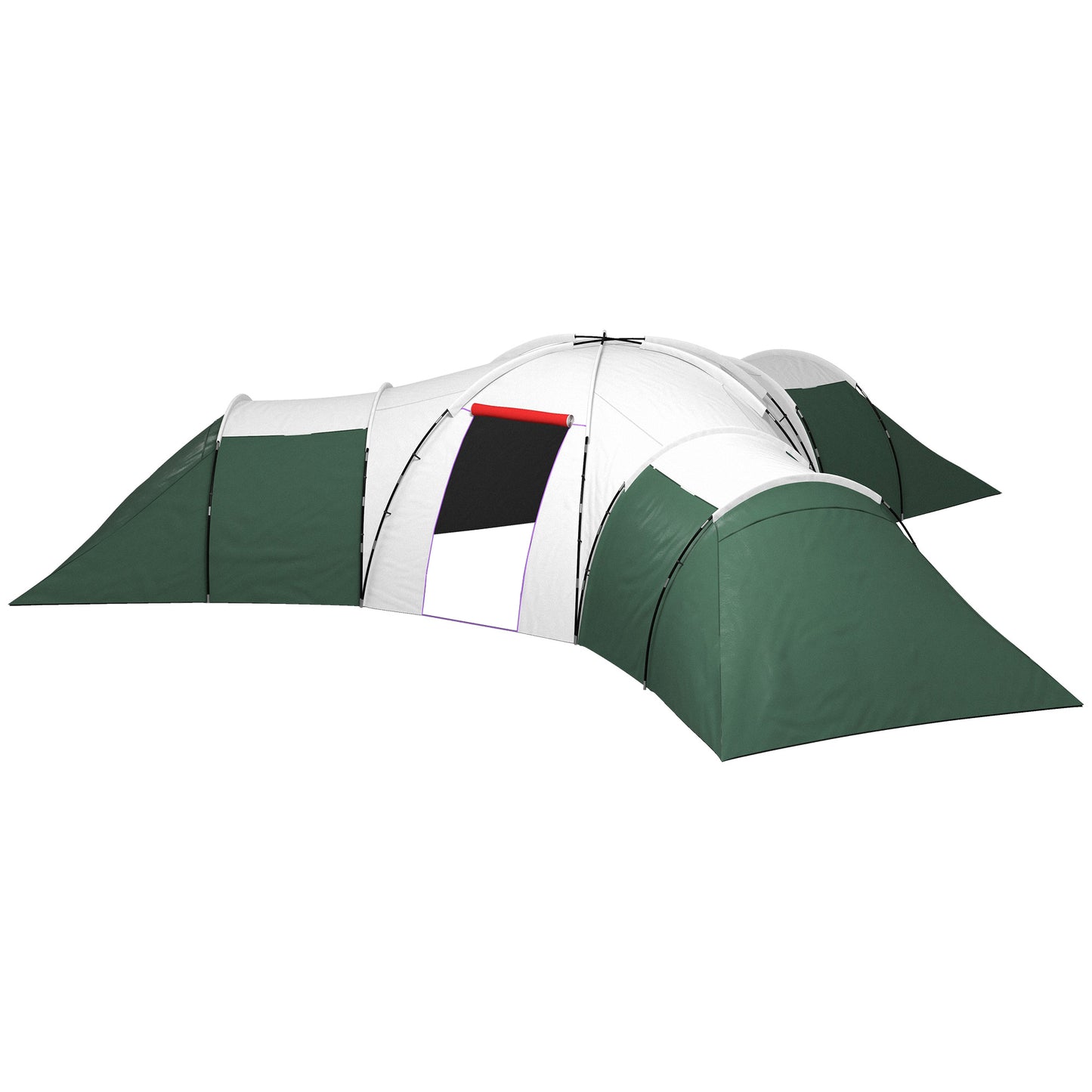 Outsunny 6-9 Man Tent with Bedrooms and Living Room, Accessories Included