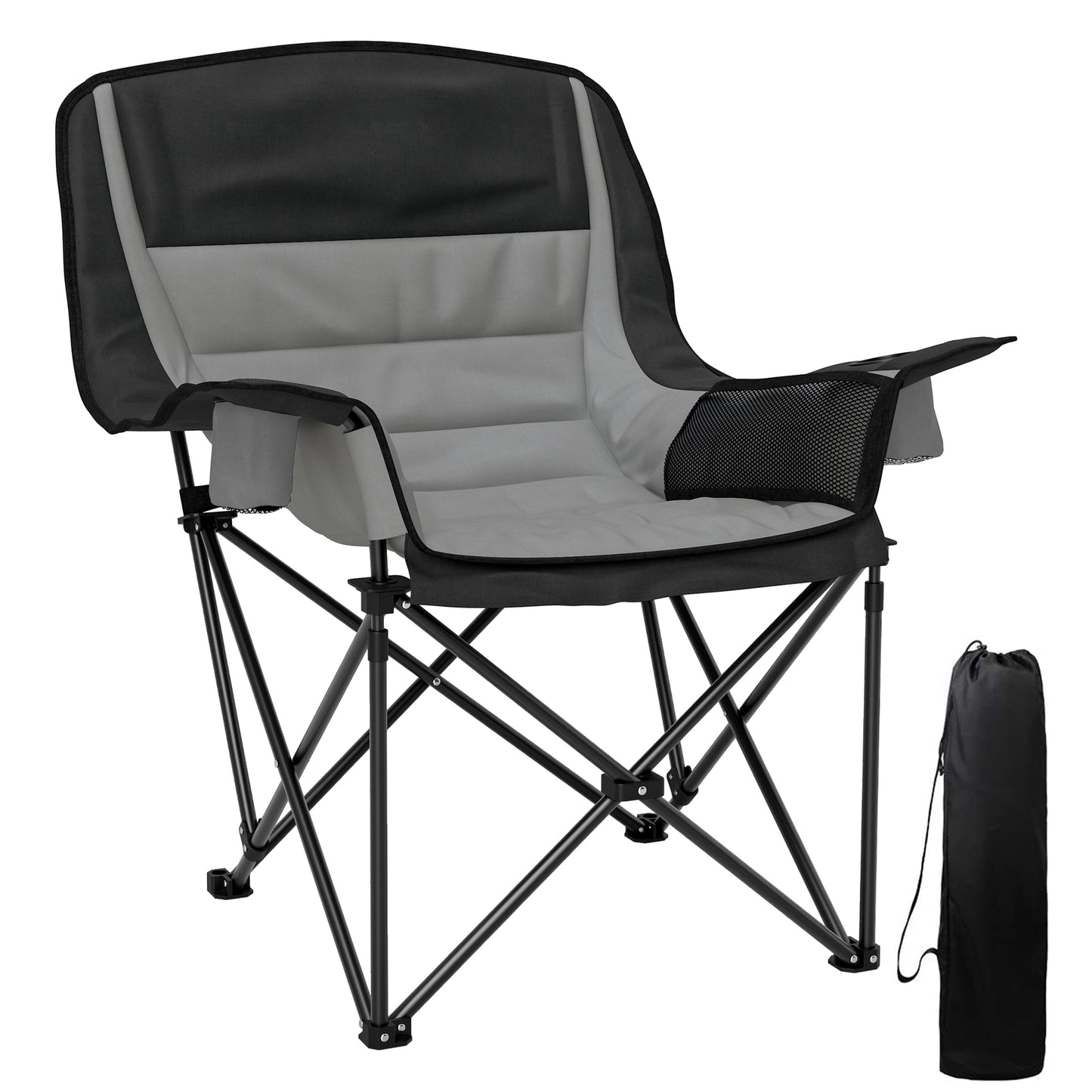 Outsunny Portable Padded Camping Chair, with Bag