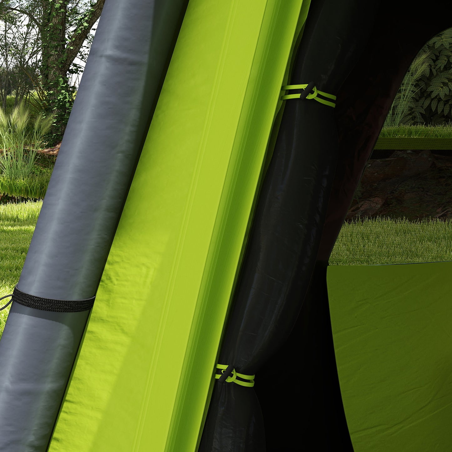 Outsunny Inflatable Camping Tent w/ Hand Pump, Easy Setup 1/2 Person Blow Up Tent Waterproof 190T Taffeta w/ Mesh Windows, Doors and Carry Bag