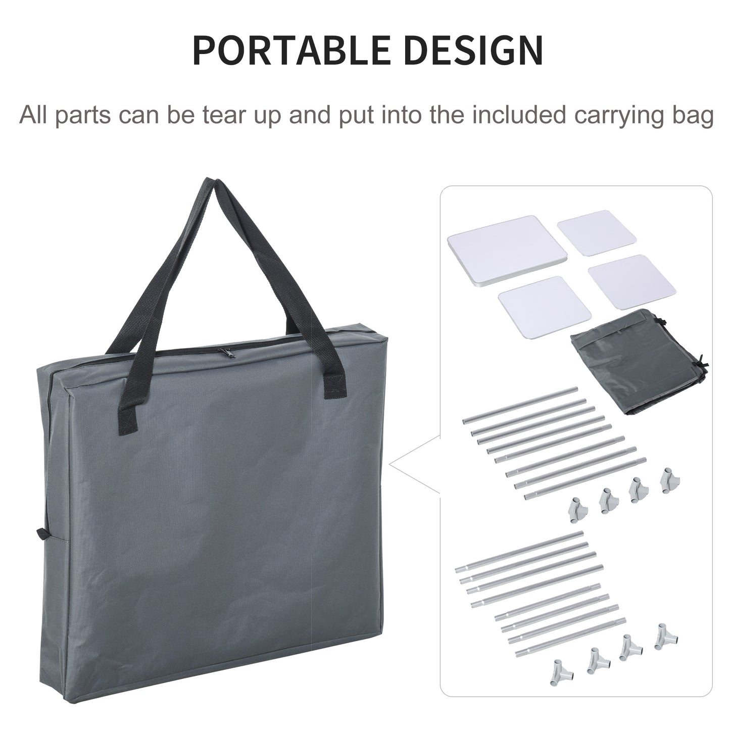 Outsunny 3-Shelf Camping Cupboard Camping Kitchen Station Cook Table, Storage Organiser for BBQ Party Picnics Backyards with Carrying Bag