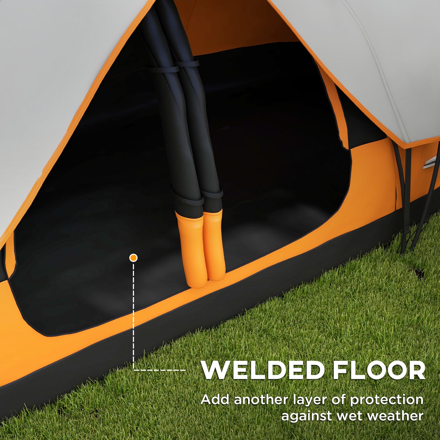 Outsunny Six-Man Tent, with Two Rooms, Small Rainfly and Accessories