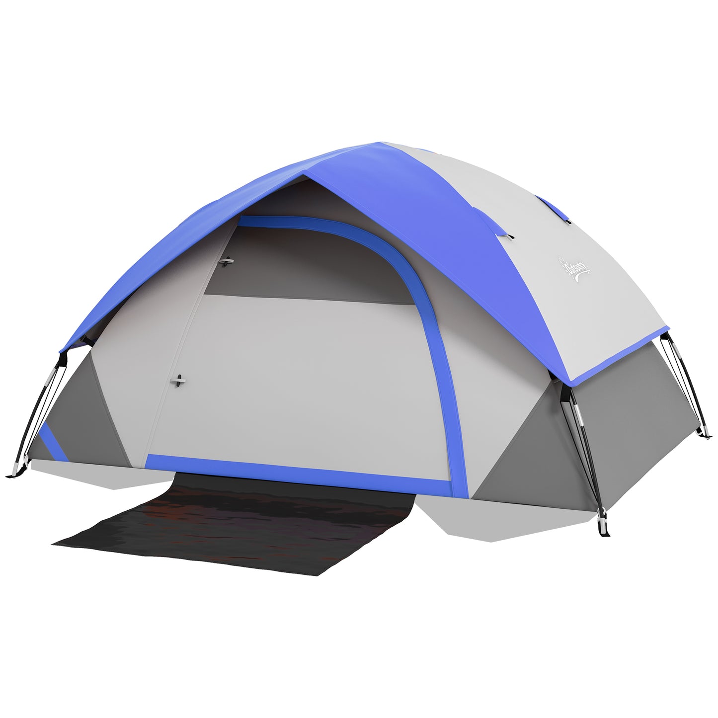 Outsunny Two Man Single Room Dome Tent, with Accessories