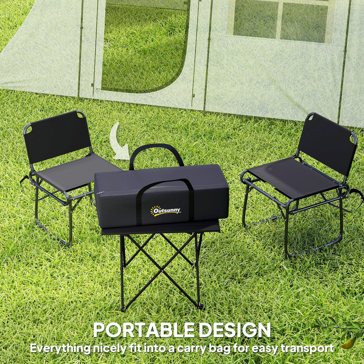 Outsunny 3-4 Man Tunnel Tent, Family Camping Tent with Porch, Bedroom and Living Area, Sewn in Groundsheet, 3000mm Waterproof, Portable with Bag for Hiking, Festival, Backpacking