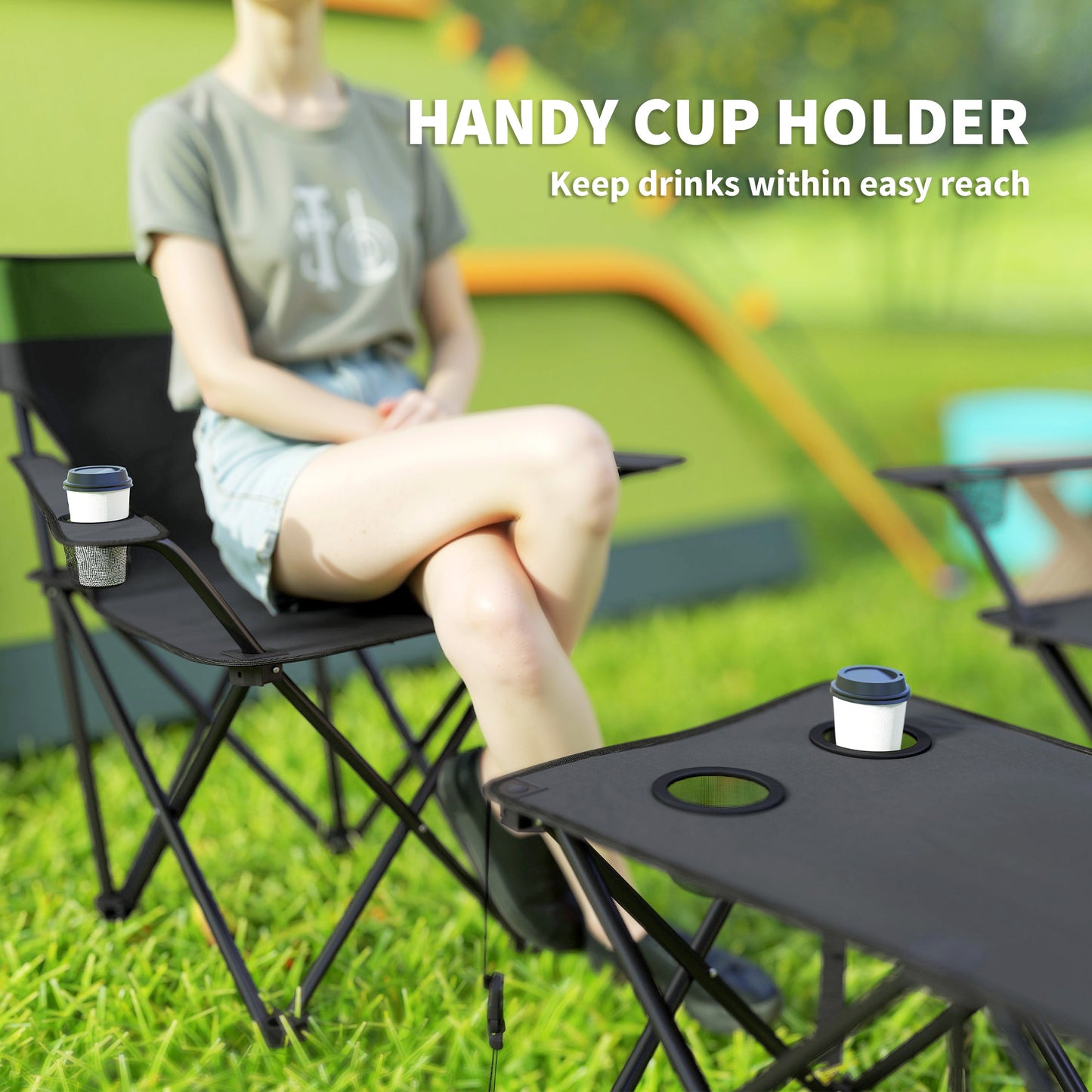 Outsunny Four-Piece Portable Picnic Table Set
