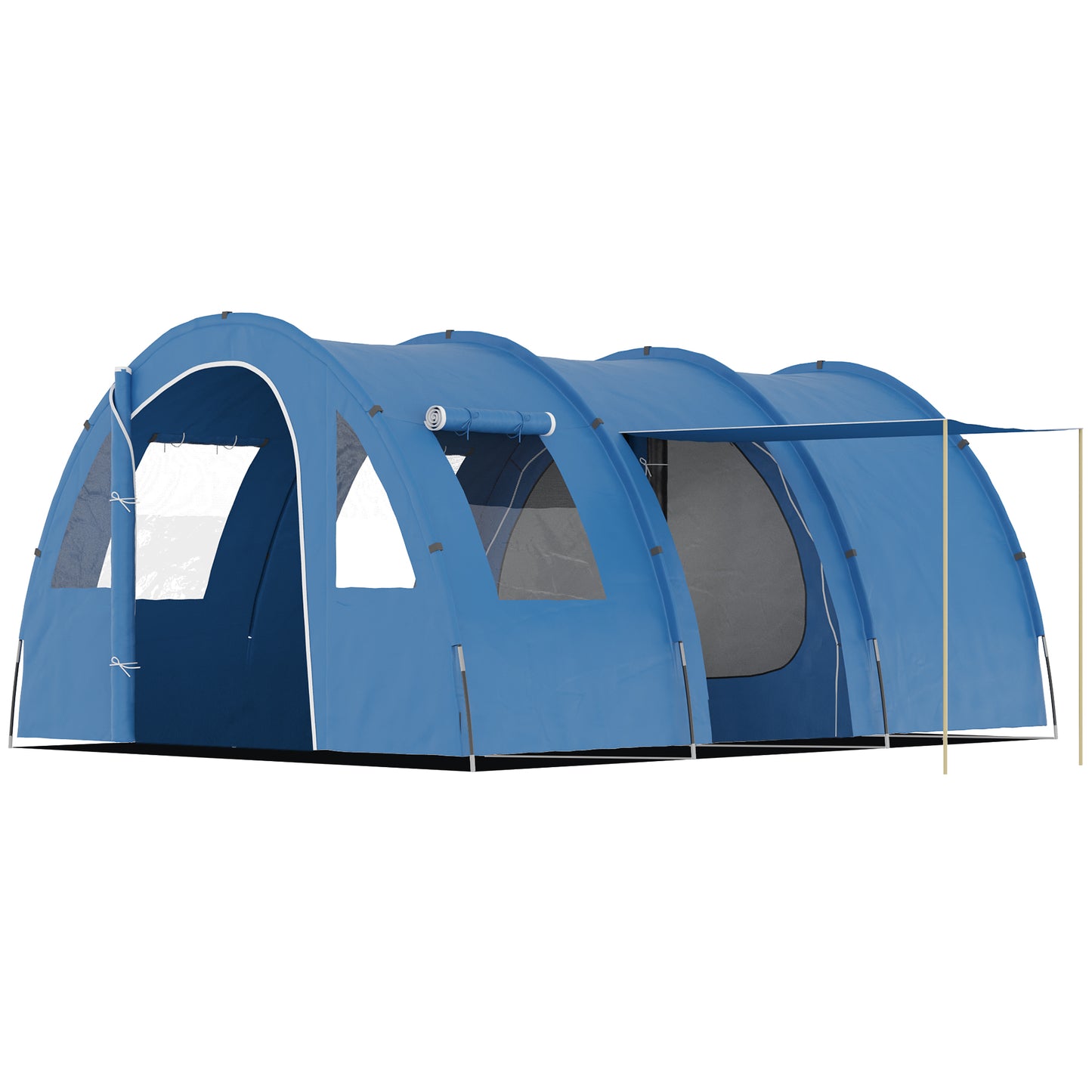 Outsunny 5-6 Man Camping Tent with 2 Room, Floor and Carry Bag
