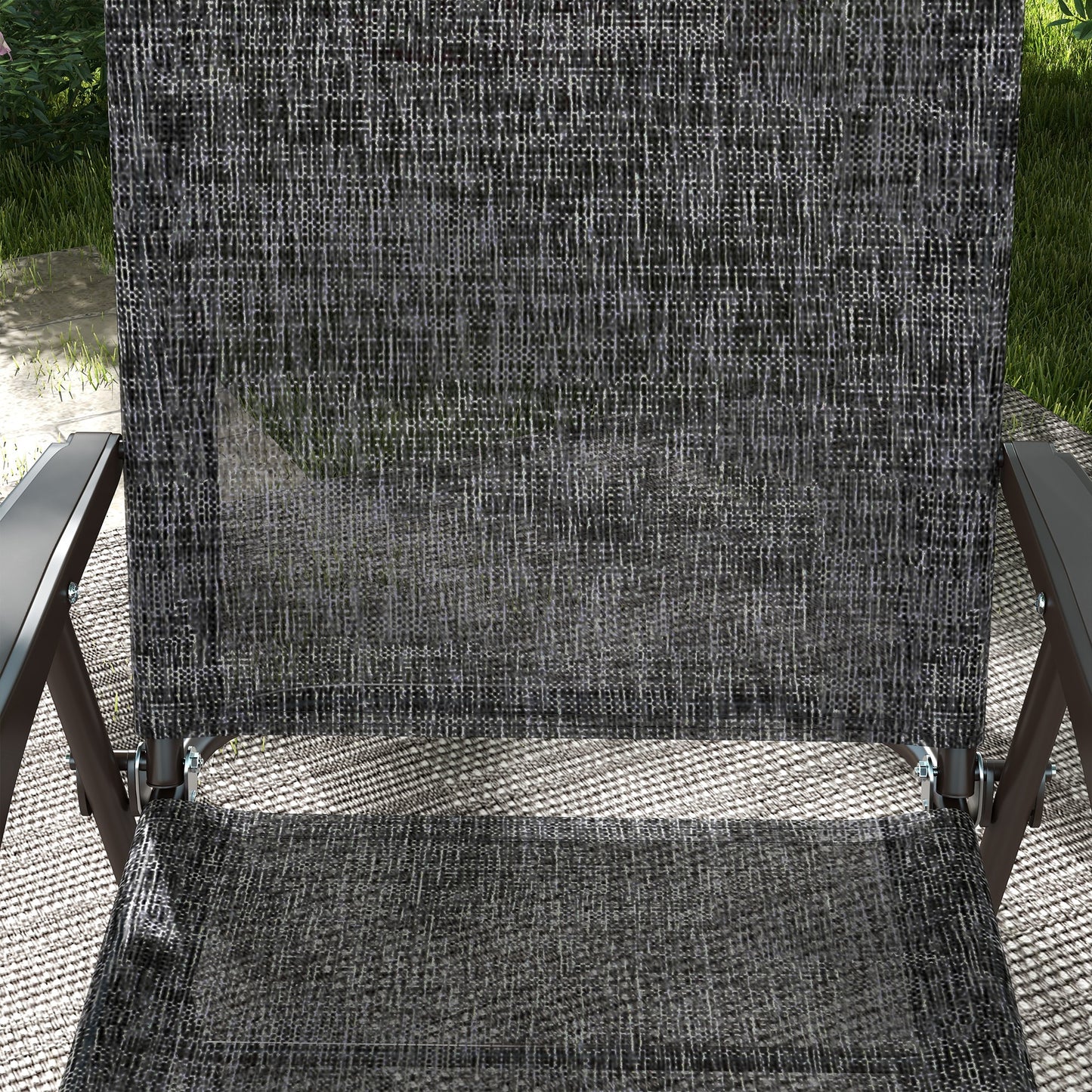 Outsunny Set of Two Folding Garden Chairs, with Fabric Mesh Seats