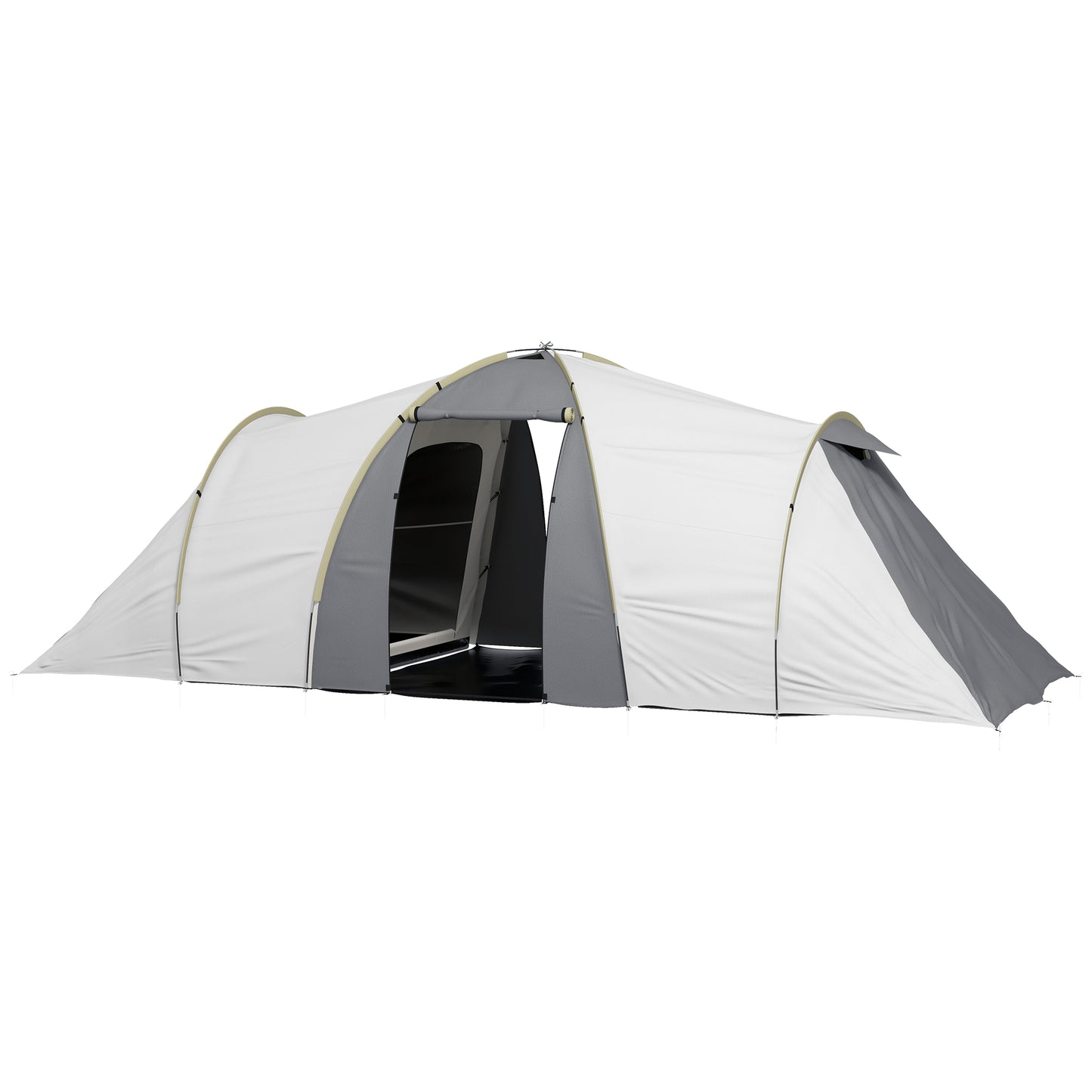 Outsunny Four-Man Tunnel Tent, with Two Bedrooms and Living Room
