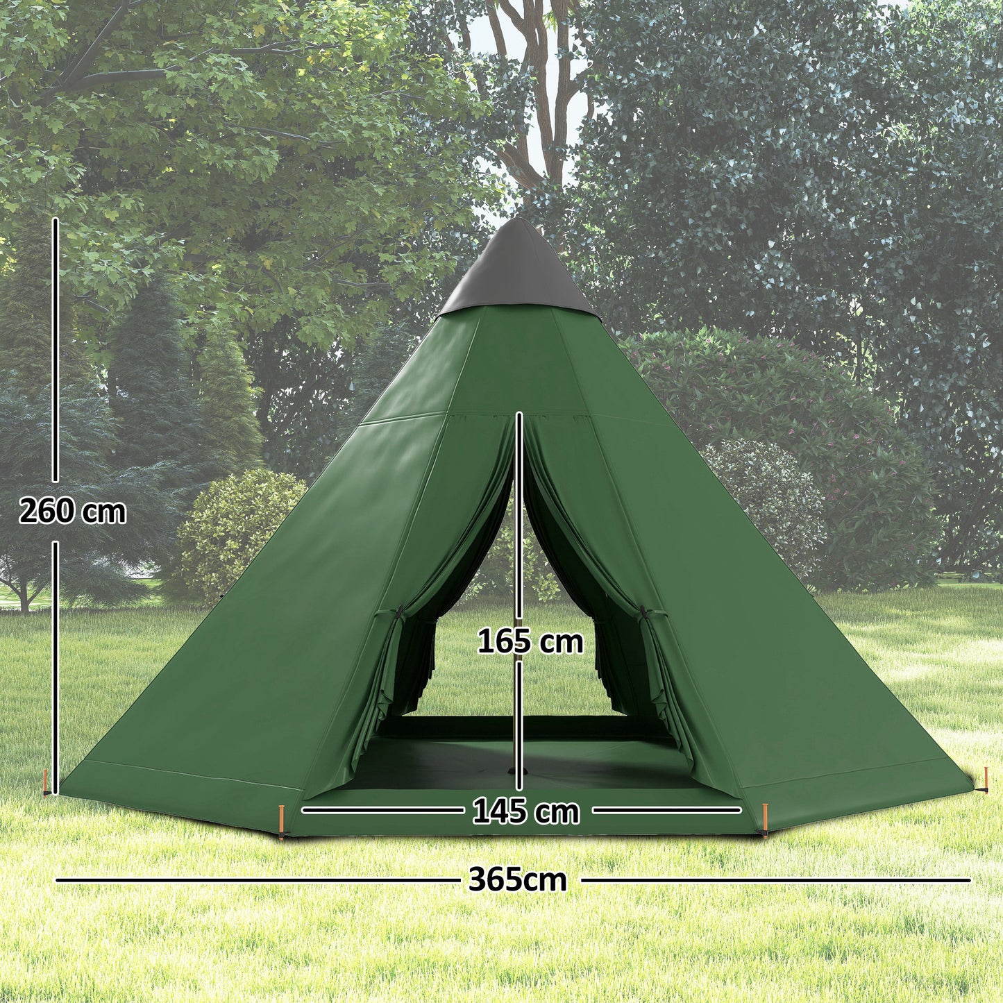 Outsunny 6 Men Tipi Tent with Carry Bag