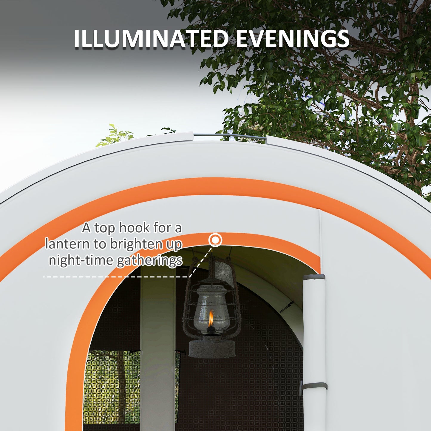 Outsunny 3000mm Waterproof Camping Tent, 5-6 Man Family Tent with Living and Bedroom, Carry Bag Included