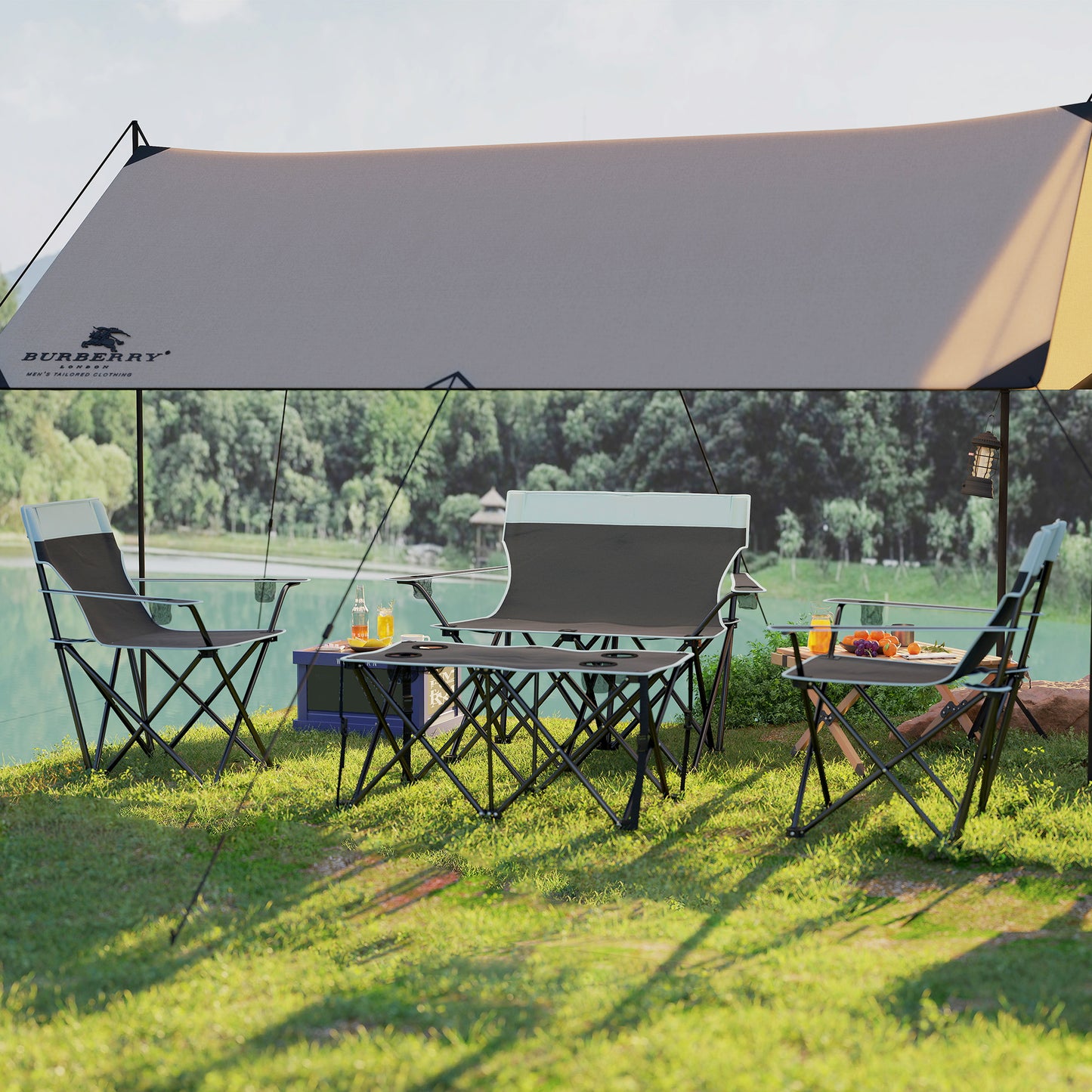 Outsunny Four-Piece Portable Picnic Table Set