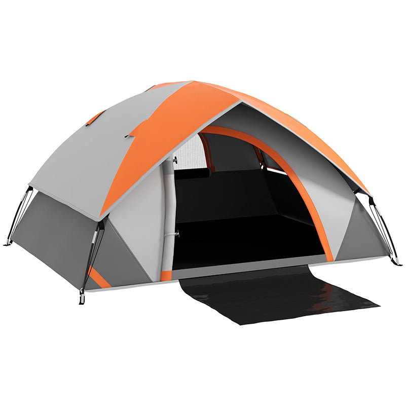 Outsunny Two Man Single Room Dome Tent, with Accessories