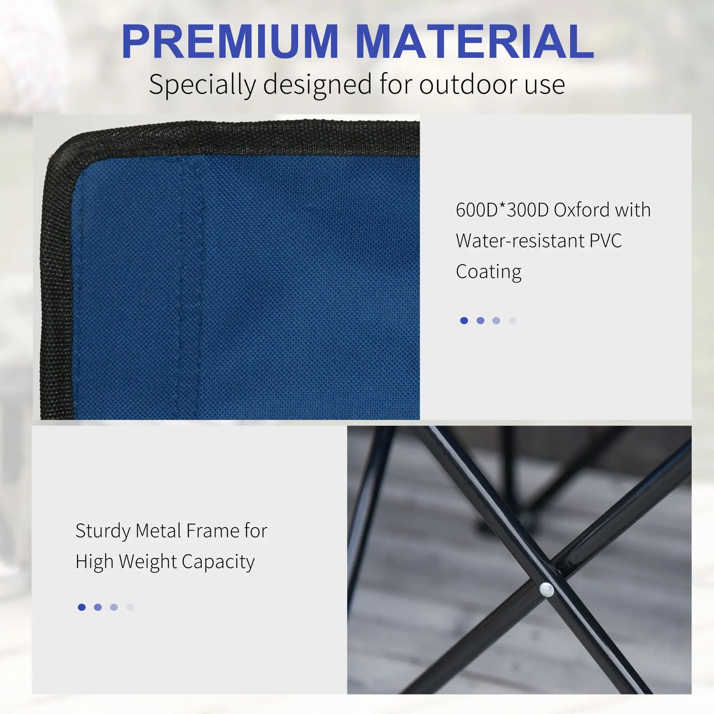 Outsunny 6 Seater Folding Camping Chair with Cup Holder & Carry Bag