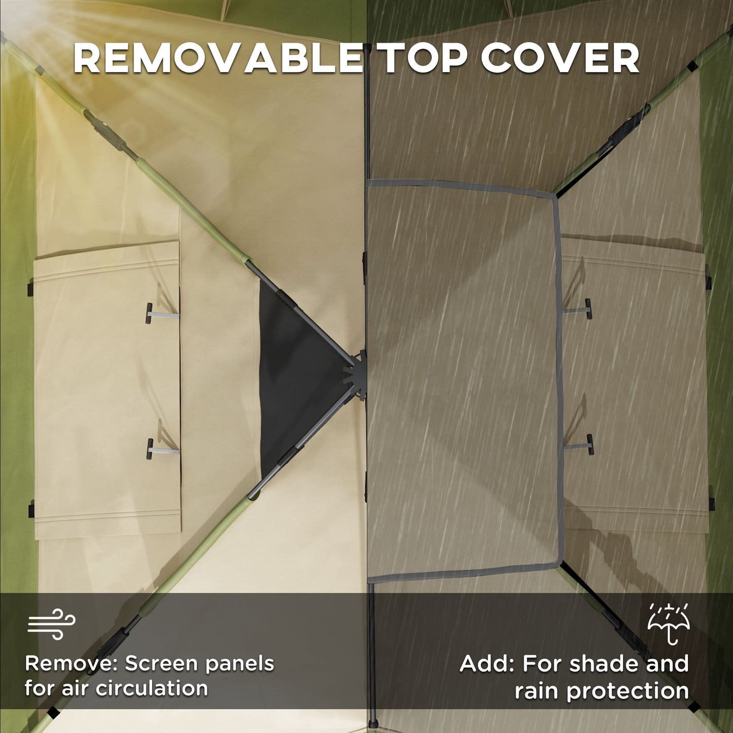 Outsunny Two-Man One Room Camping Tent, with Accessories