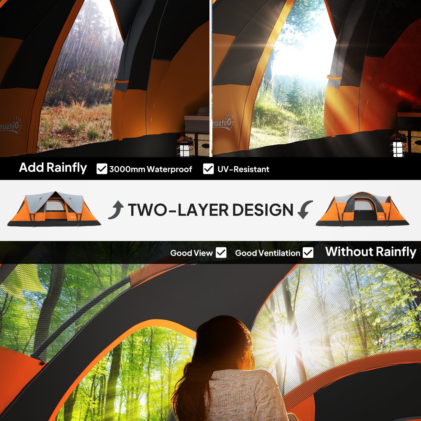 Outsunny 5-6 Man Dome Camping Tent