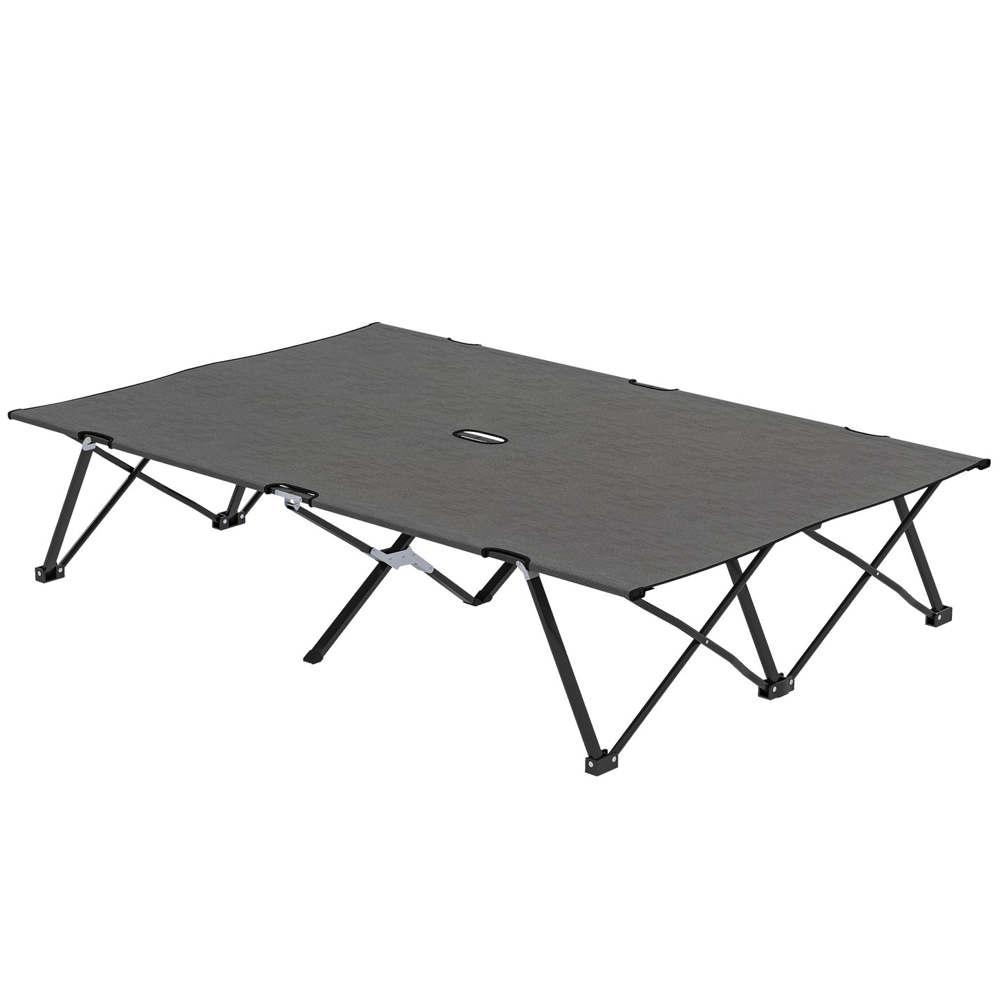 Outsunny Double Camping Cot Bed, with Bag