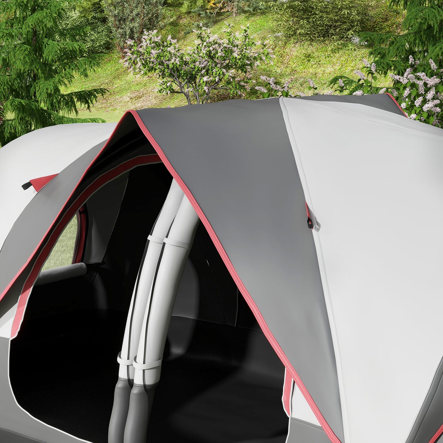 Outsunny Camping Tent for 6-8 Man with 2000mm Waterproof Rainfly and Carry Bag for Fishing Hiking Festival