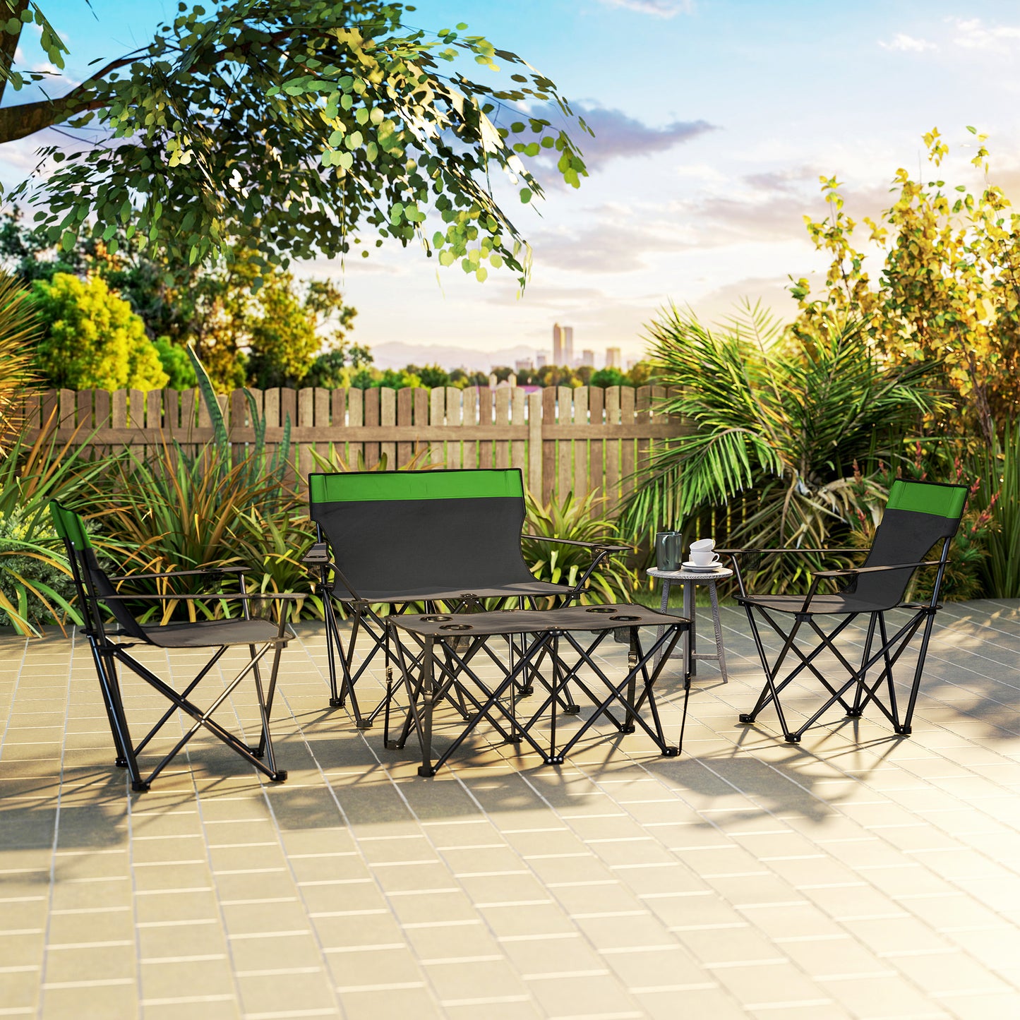 Outsunny Four-Piece Portable Picnic Table Set