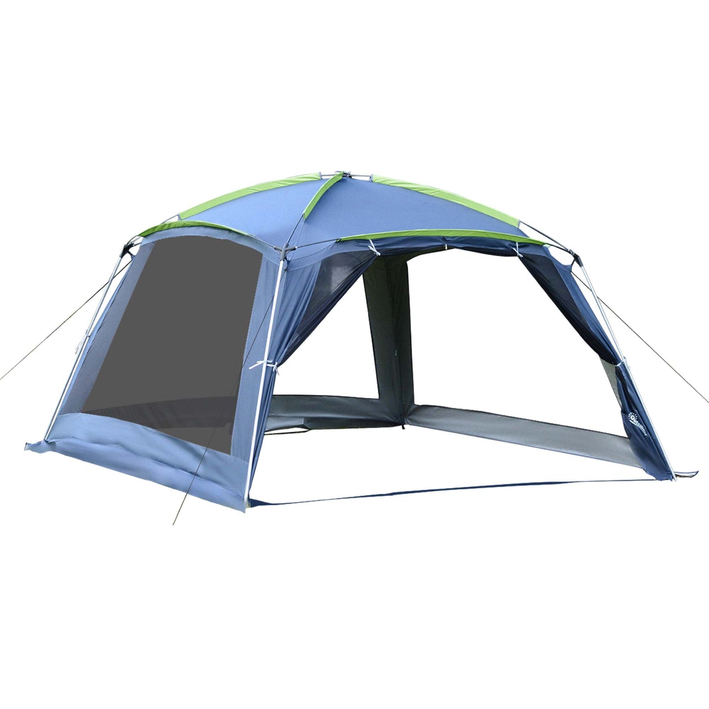 Outsunny 5-8 Persons Pop Up Tent Camping Gazebo Garden Tent-Dark Blue/Green