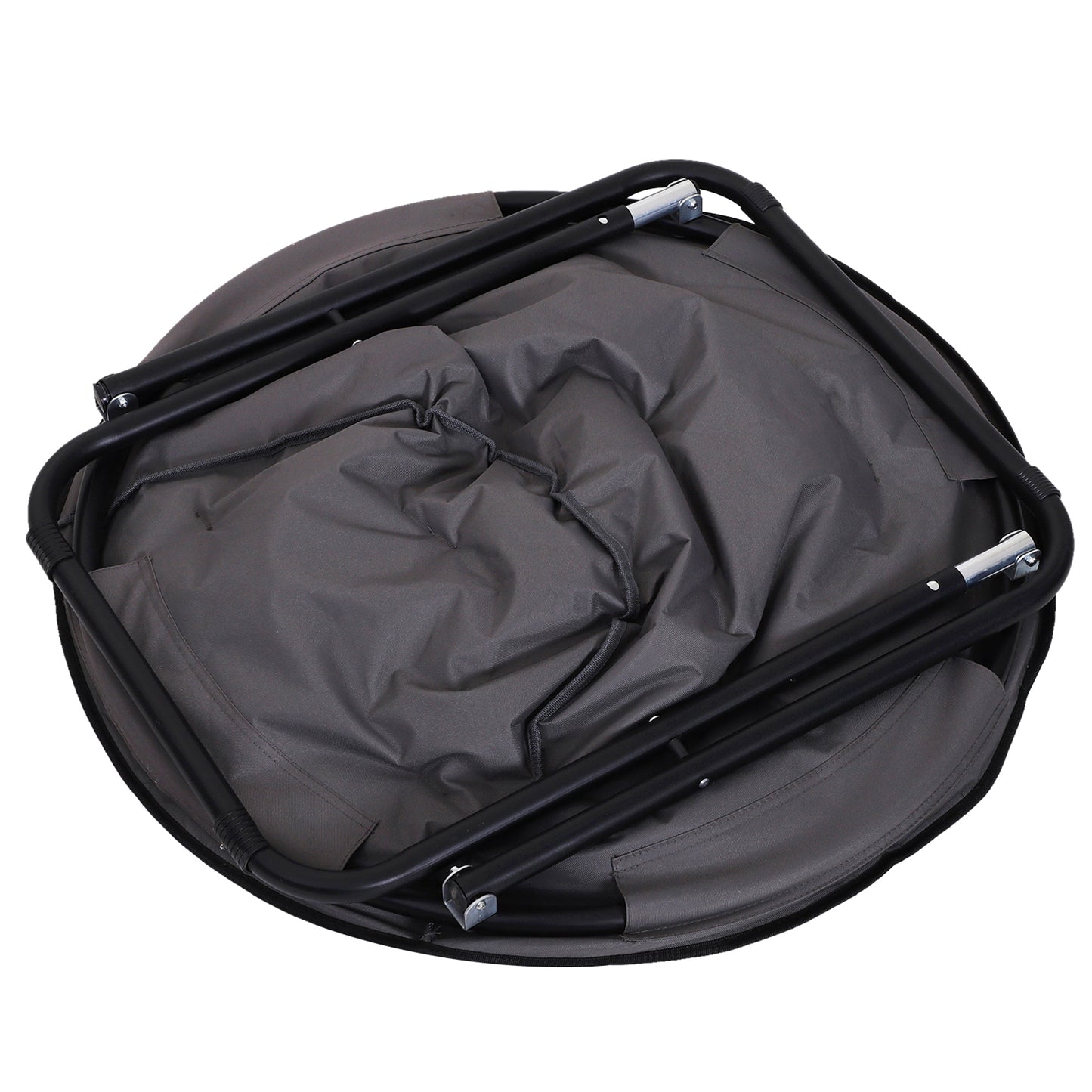 Outsunny Garden Folding Portable Padded Saucer Moon Chair Padded Round Outdoor Camping Travel Fishing Seat