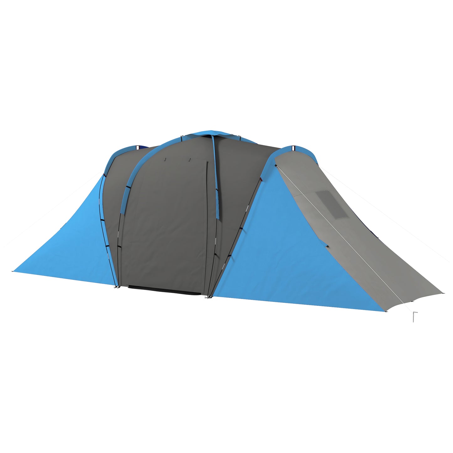 Outsunny Large Camping Tent Tunnel Tent with 2 Bedroom and Living Area, 2000mm Waterproof, Portable with Bag for 4-6 Man