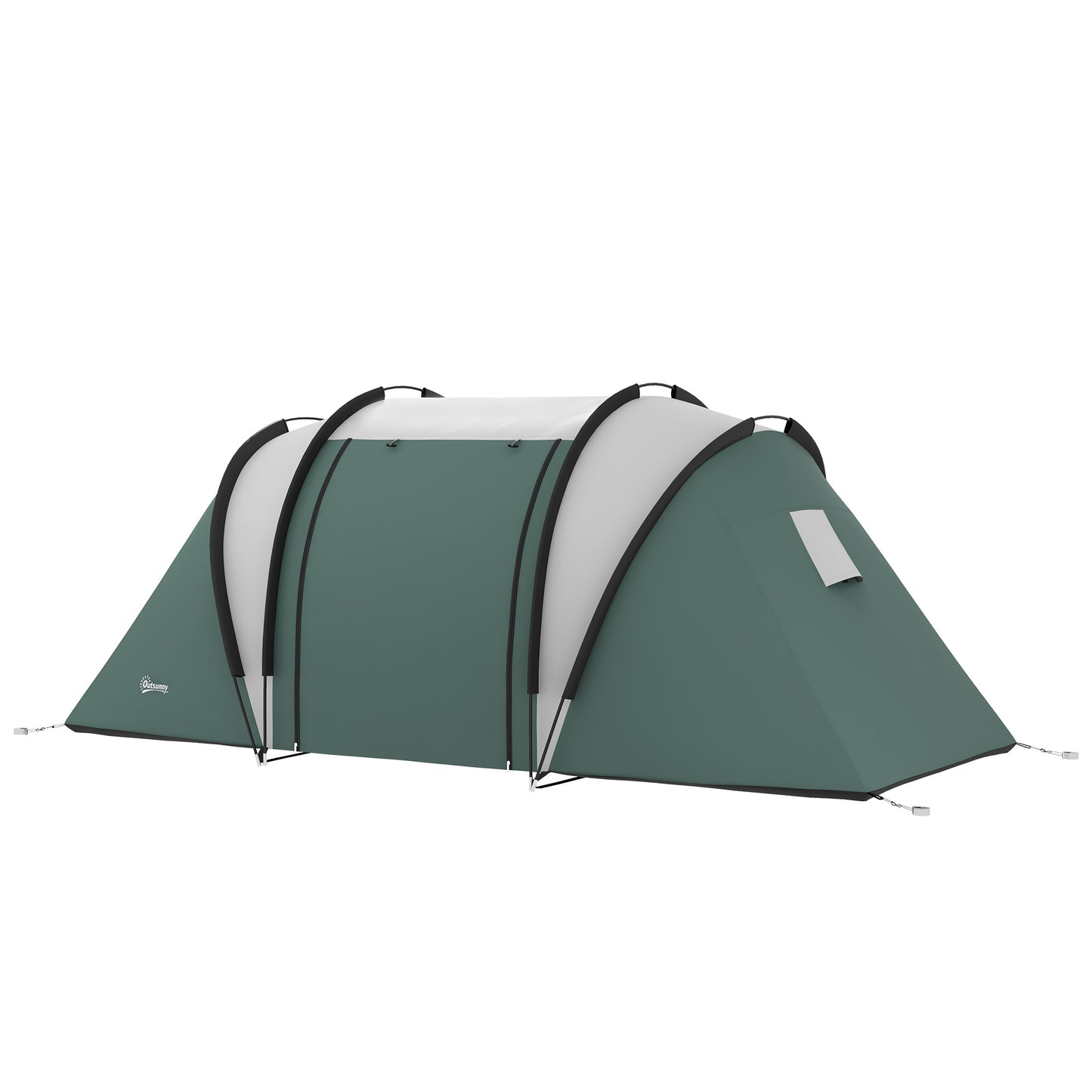 Outsunny Camping Tent with 2 Bedrooms and Living Area, 3000mm Waterproof Family Tent, for Fishing Hiking Festival