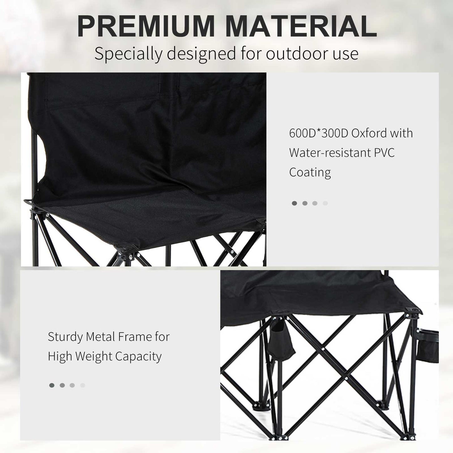 Outsunny 6 Seater Folding Camping Chair with Cup Holder & Carry Bag