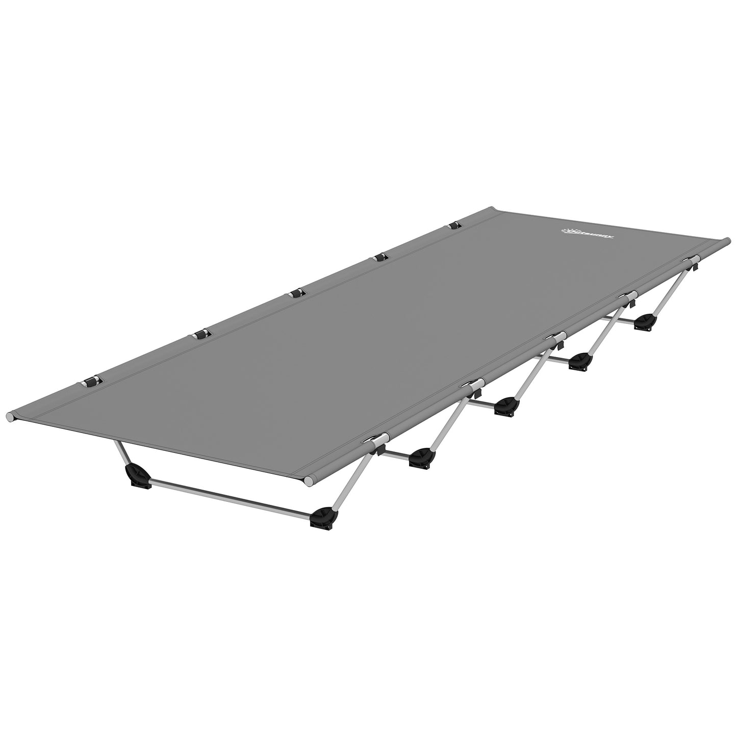 Outsunny Lightweight Camping Bed, Aluminium Portable Camp Cot w/ Strong Support 150kg and Carry Bag for Camping