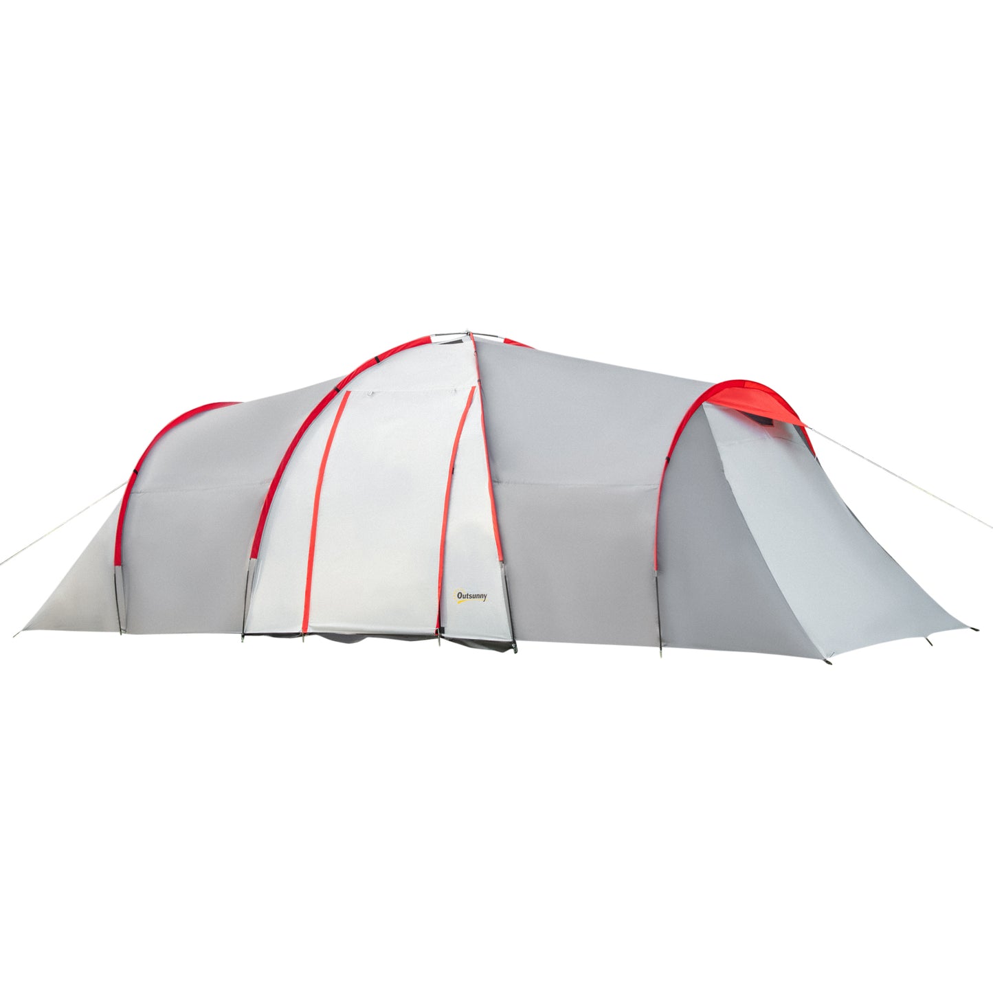 Outsunny Four-Man Tunnel Tent, with Two Bedrooms and Living Room