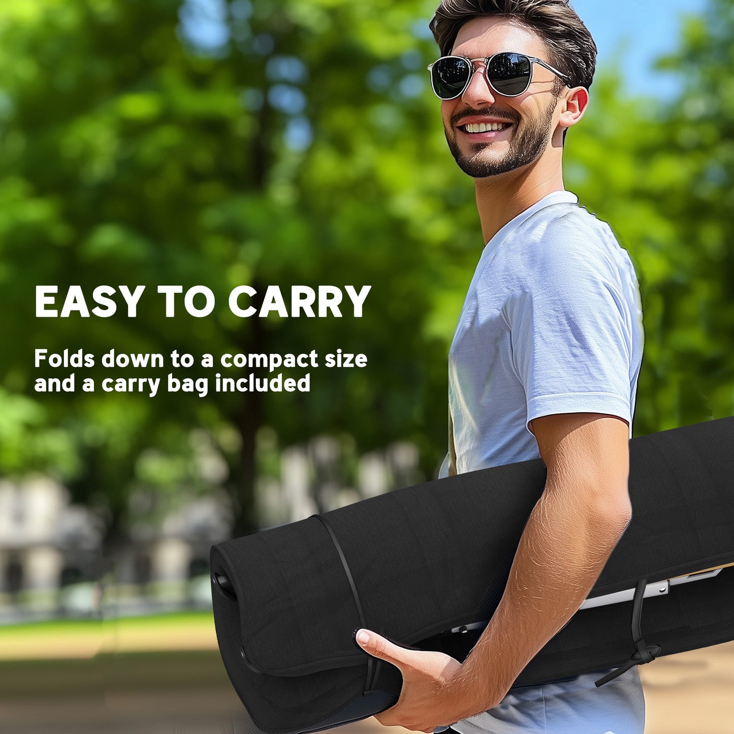 Outsunny Portable Camping Chair for Adults, High Back Folding Chair with Padded Seat and Carry Bag, Outdoor Recliner for Hiking, Fishing, Beach and Picnic