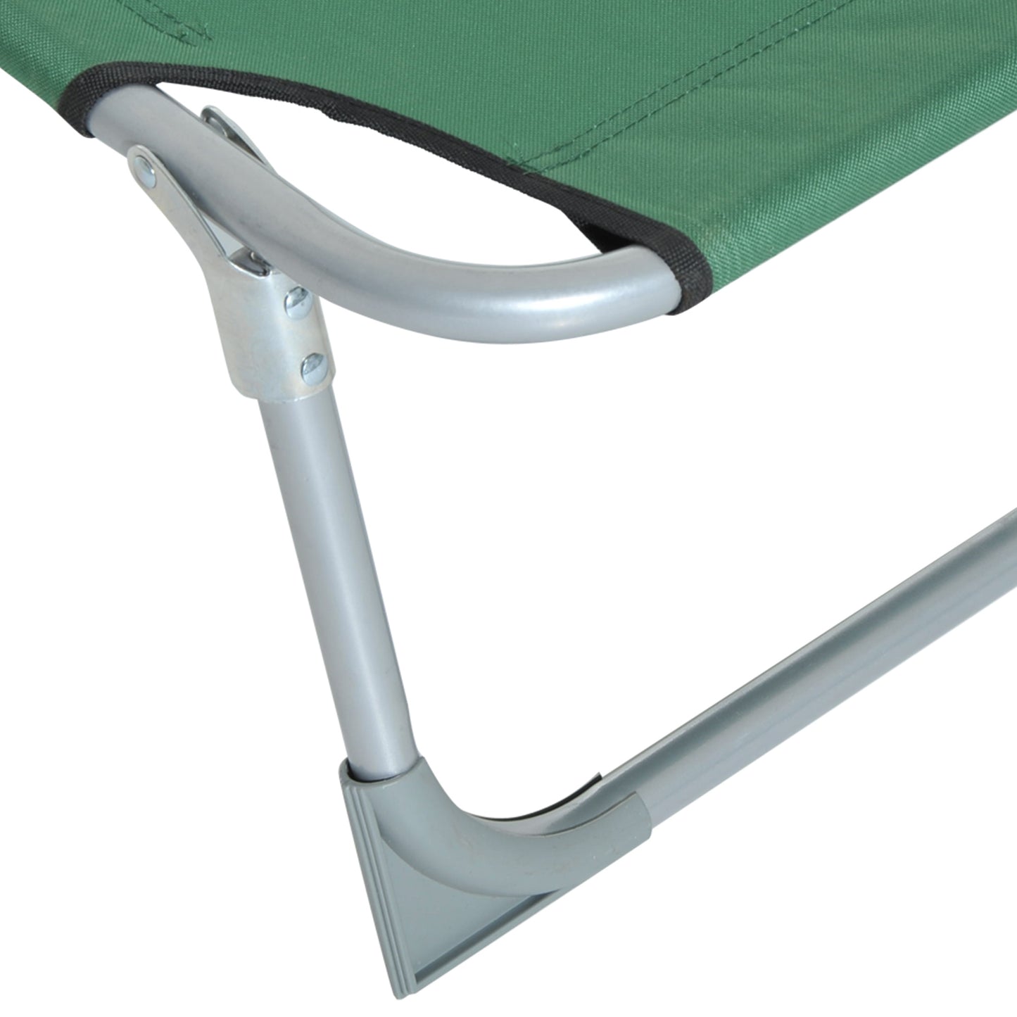 Outsunny Reclining Sun Lounger Chair Folding Camping Bed with 4-Position Adjustable Backrest, for Travel Indoor Outdoor Office Fishing