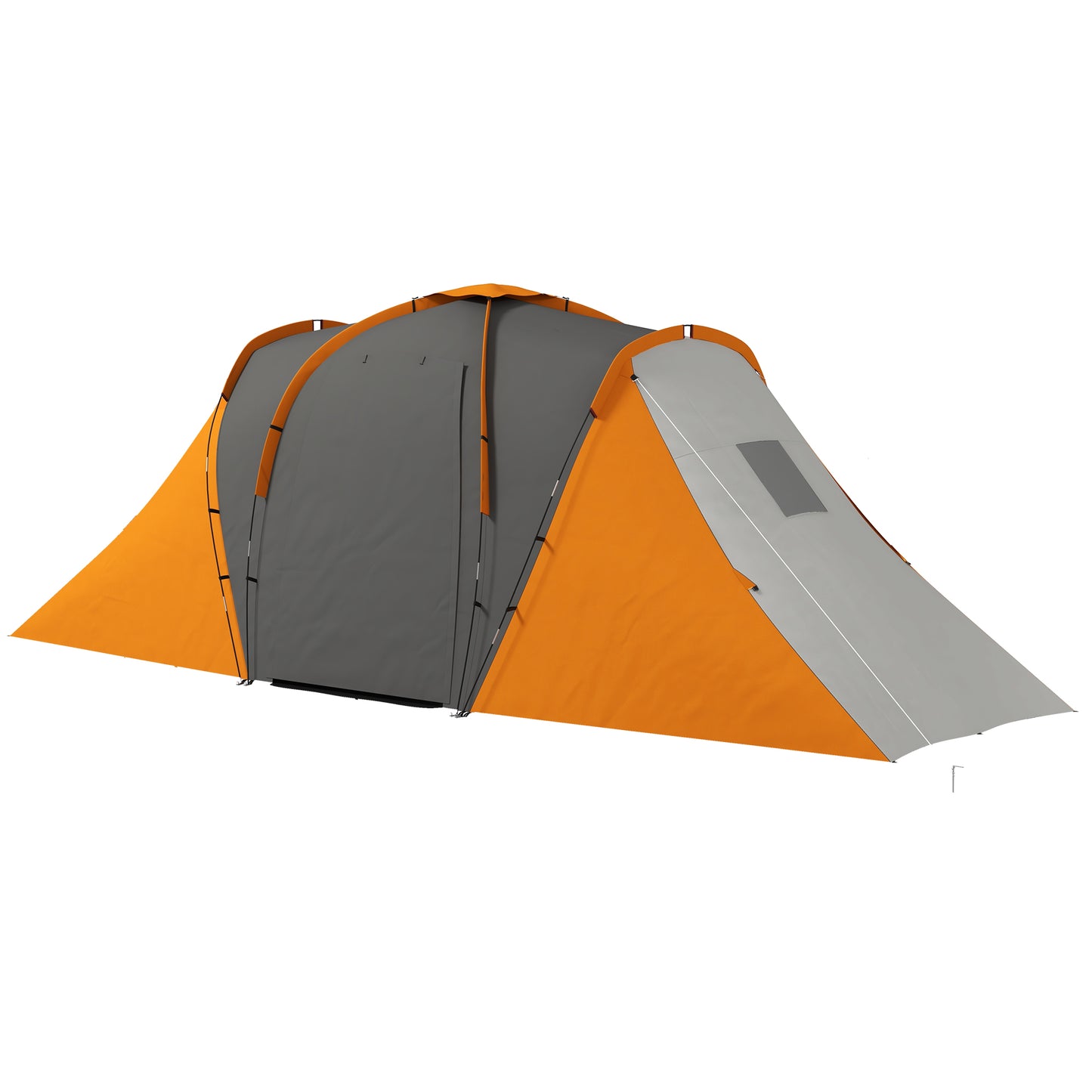 Outsunny Large Camping Tent Tunnel Tent with 2 Bedroom and Living Area, 2000mm Waterproof, Portable with Bag for 4-6 Man