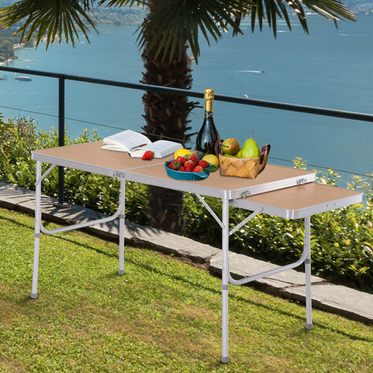 Outsunny Aluminium MDF-Top 4ft Folding Portable Outdoor Table