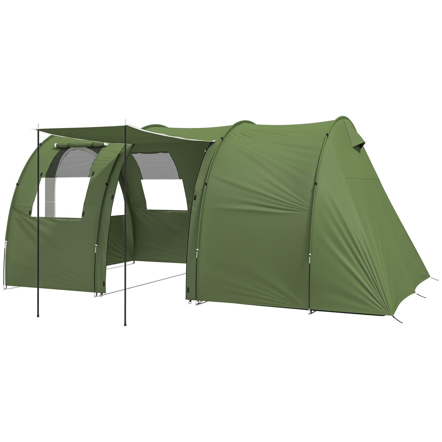 Outsunny 5-6 Man Camping Tent with 2 Room, Floor and Carry Bag
