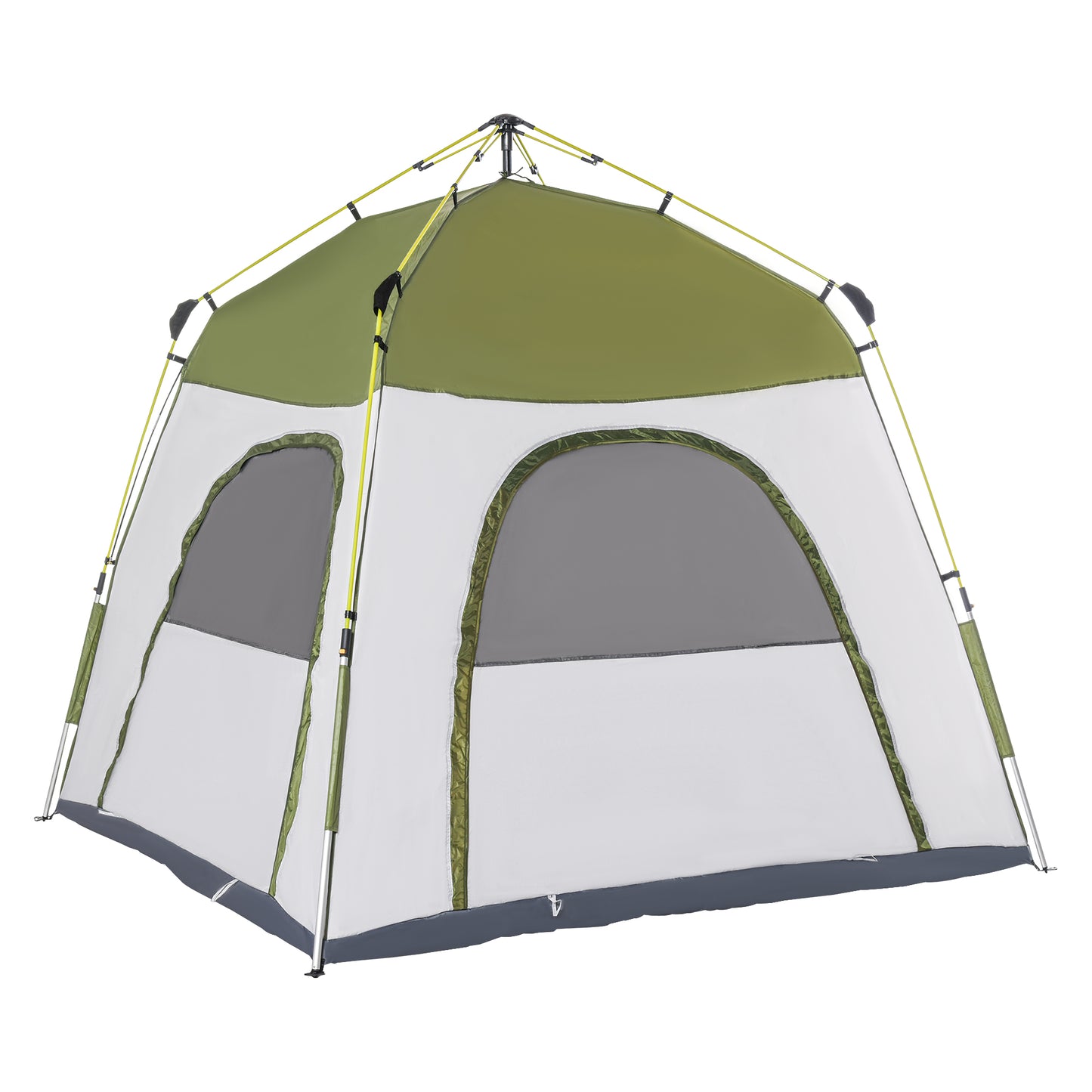 Outsunny 4 Person Automatic Camping Tent, Outdoor Pop Up Tent, Portable Backpacking Dome Shelter