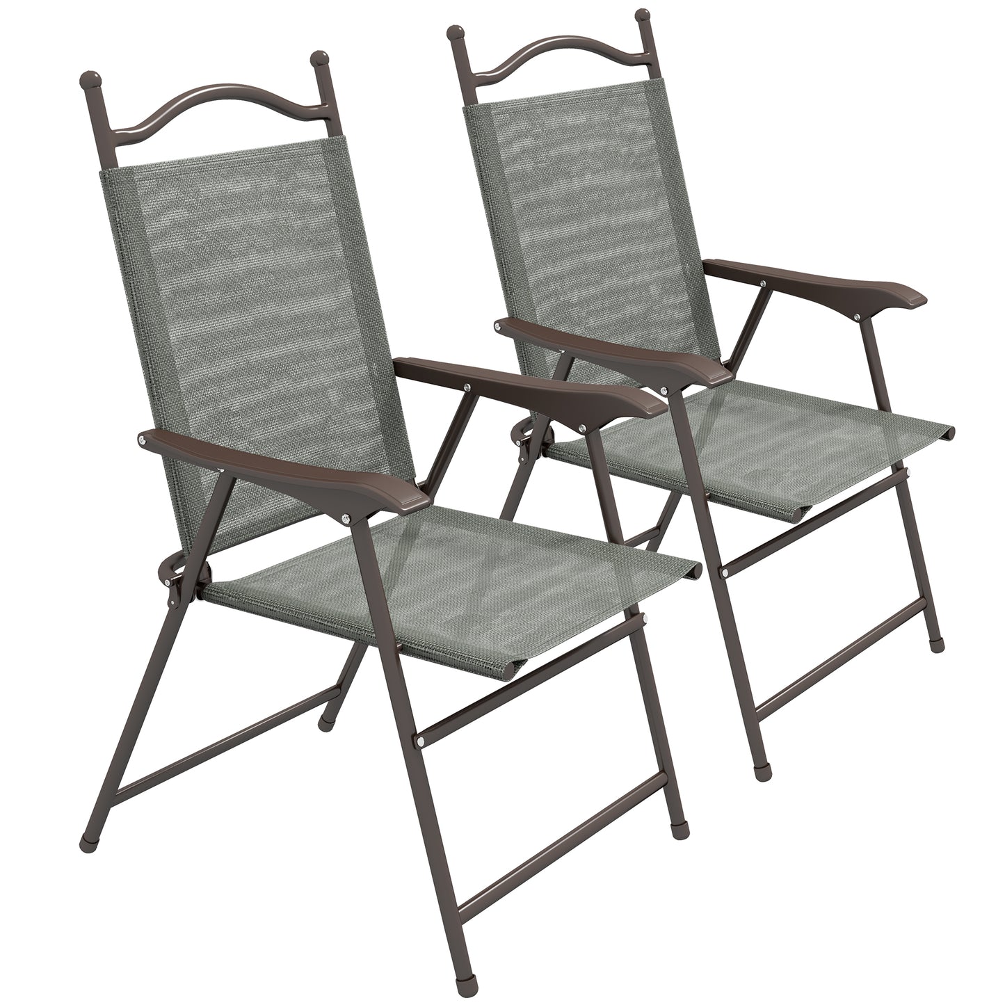 Outsunny Set of Two Folding Garden Chairs, with Fabric Mesh Seats