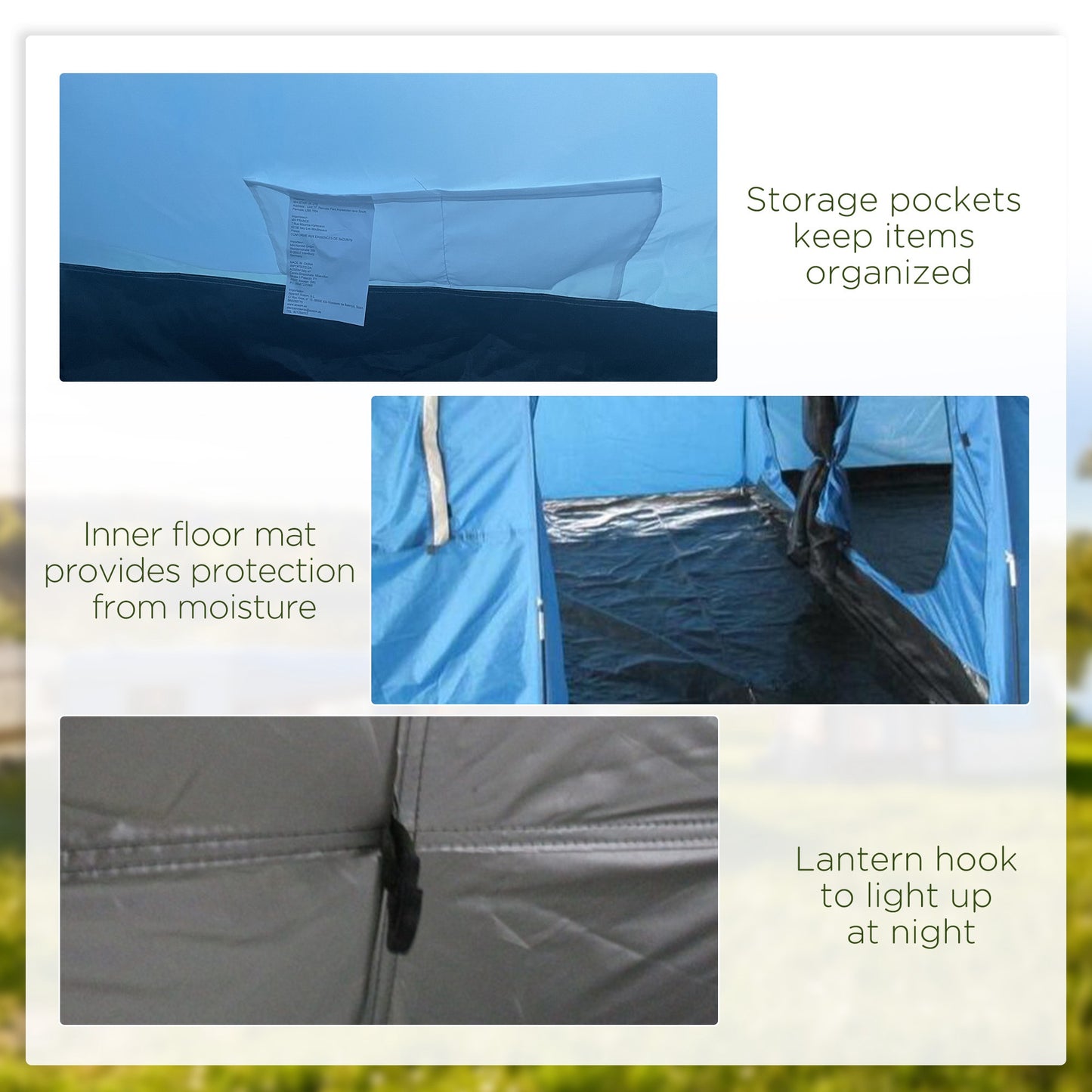 Outsunny 5-6 Man Camping Tent with 2 Room, Floor and Carry Bag