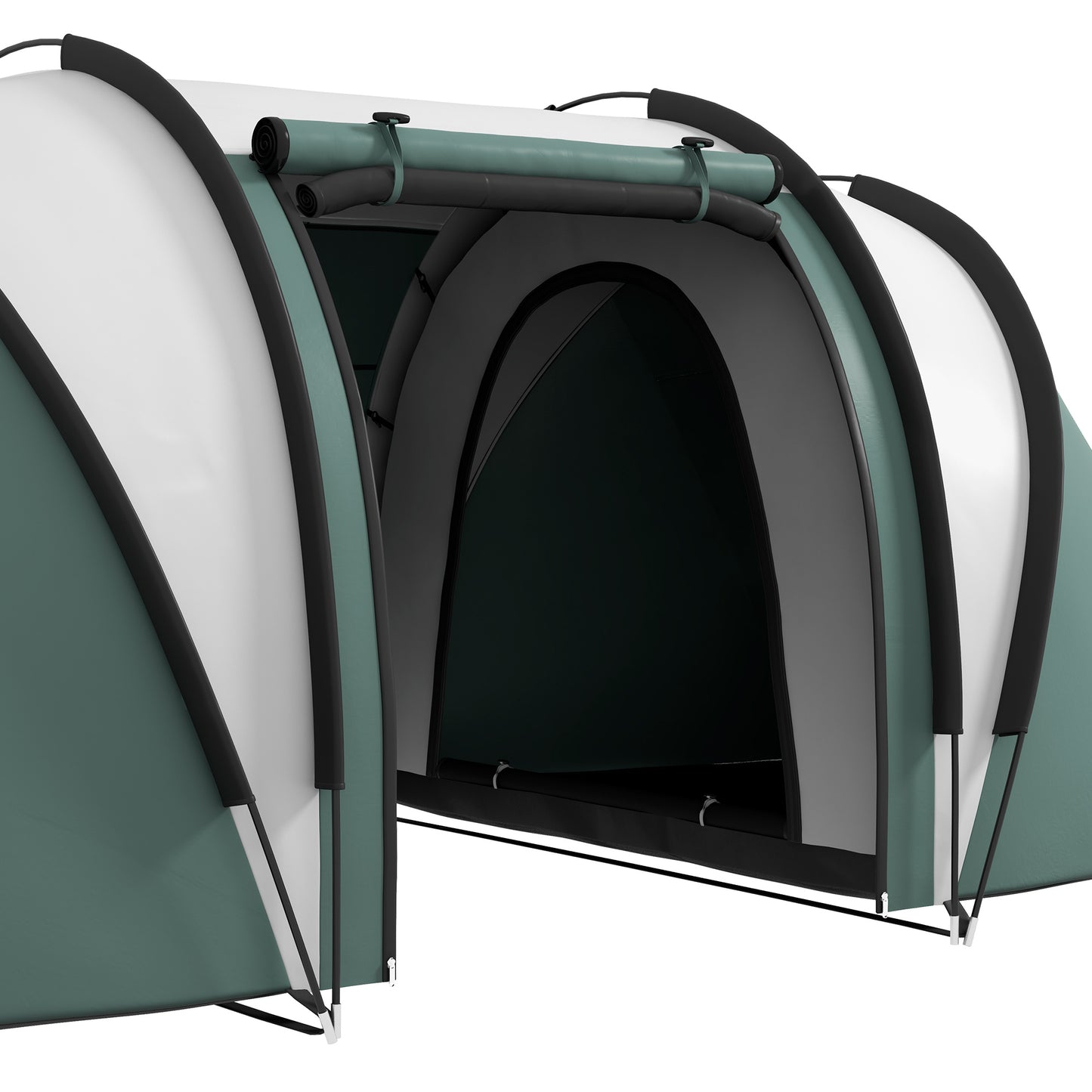 Outsunny Camping Tent with 2 Bedrooms and Living Area, 3000mm Waterproof Family Tent, for Fishing Hiking Festival
