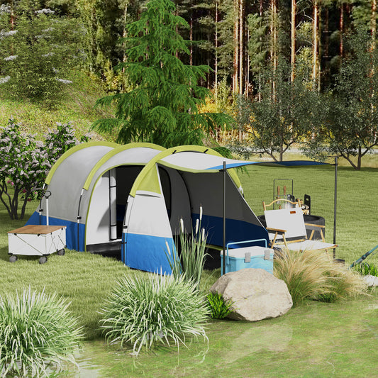 Outsunny Three Man Two-Room Tent, with Porch and Accessories