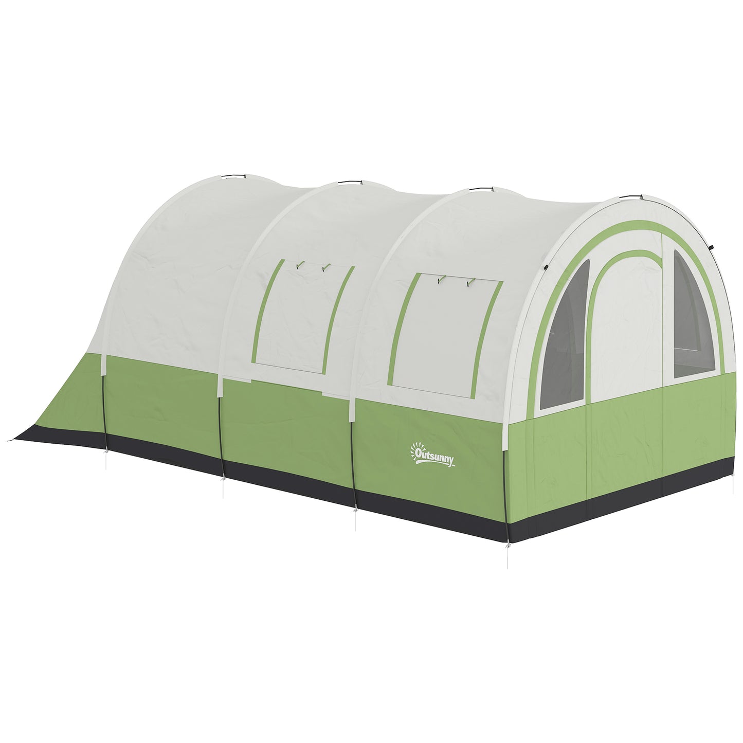 Outsunny 3000mm Waterproof Camping Tent, 5-6 Man Family Tent with Living and Bedroom, Carry Bag Included