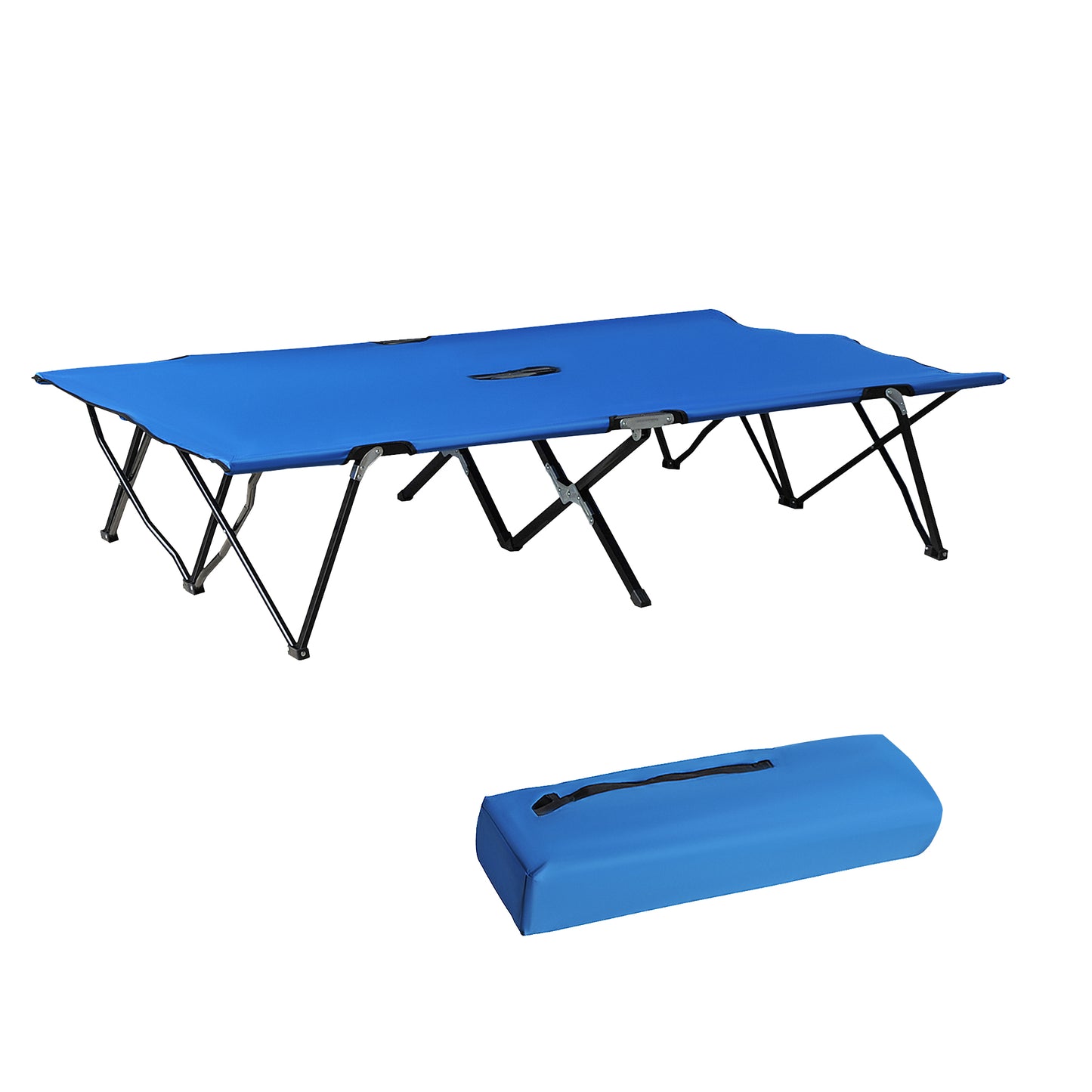 Outsunny Double Camping Cot Bed, with Bag