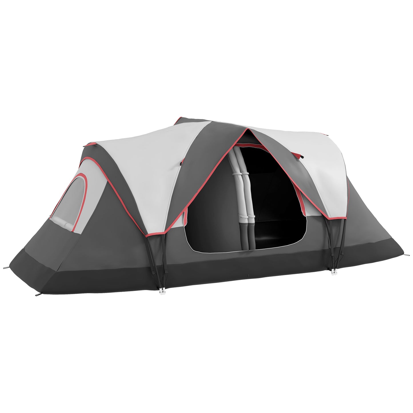 Outsunny Camping Tent for 6-8 Man with 2000mm Waterproof Rainfly and Carry Bag for Fishing Hiking Festival
