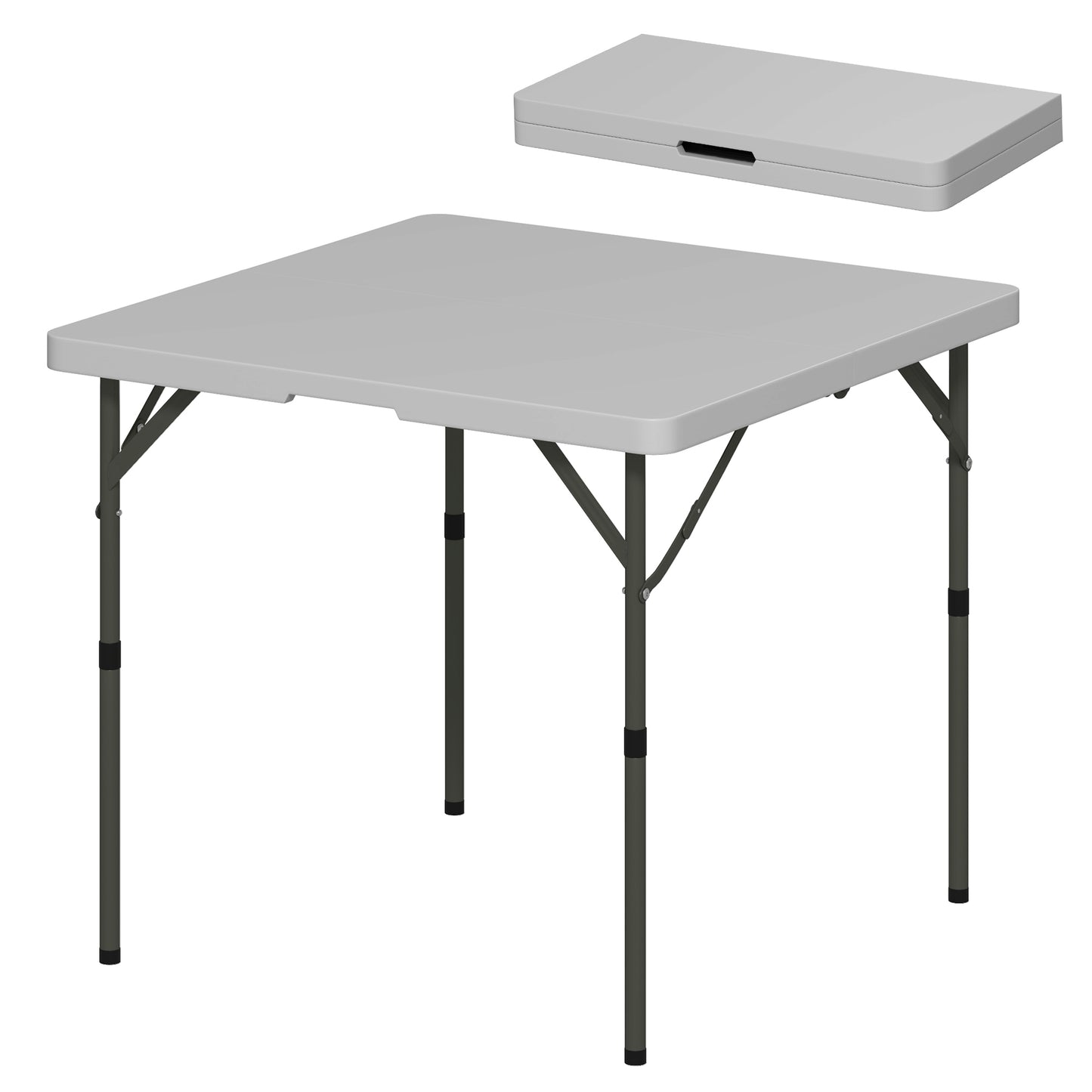 Outsunny 3ft Folding Camping Table, Heavy Duty Picnic Table with 2 Adjustable Height for Indoor Outdoor Garden, Party, BBQ